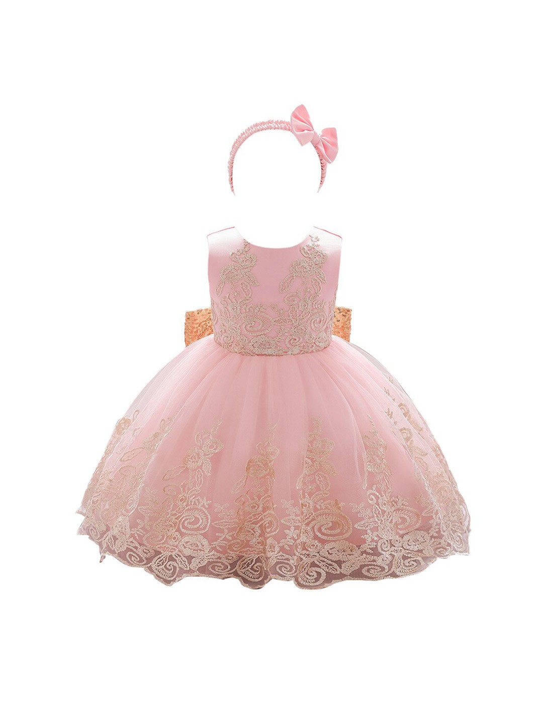 

StyleCast Girls Pink Floral Embroidered Fit & Flare Maxi Dress