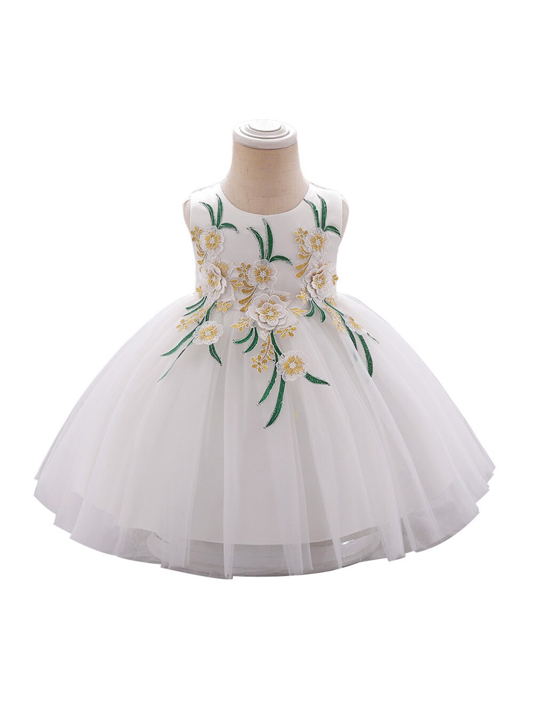 

StyleCast White Infant Girls Floral Embroidered Sleeveless Balloon Dress