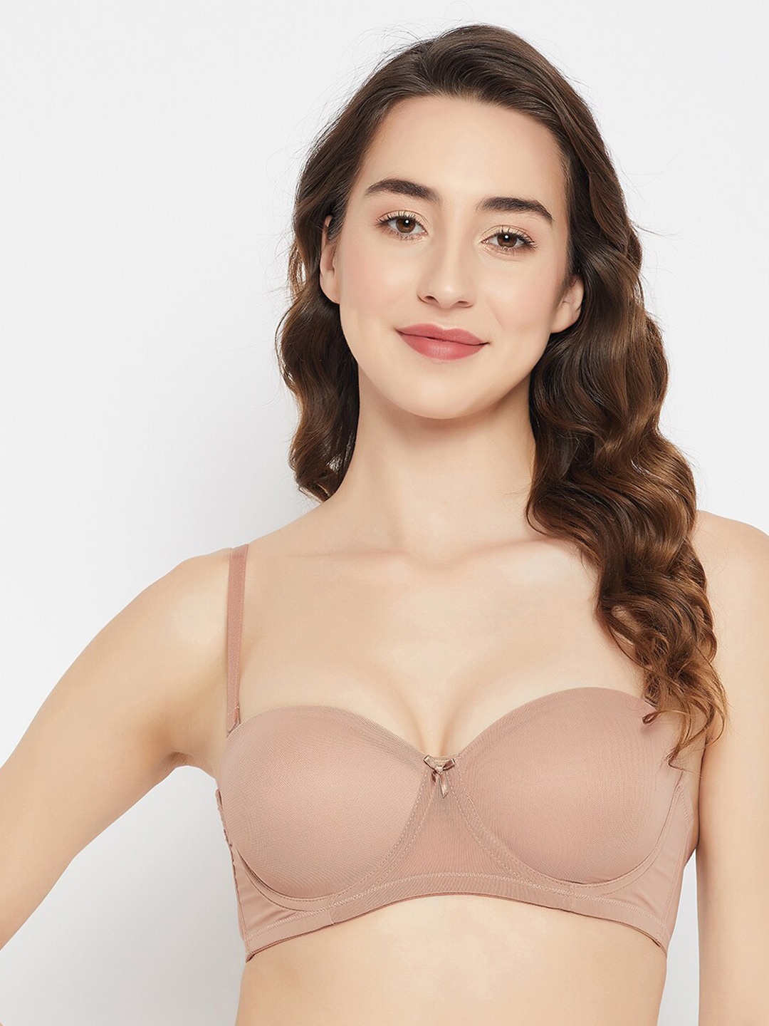 

Clovia Lightly Padded Underwired Full Coverage All Day Comfort Seamless T-shirt Bra, Beige