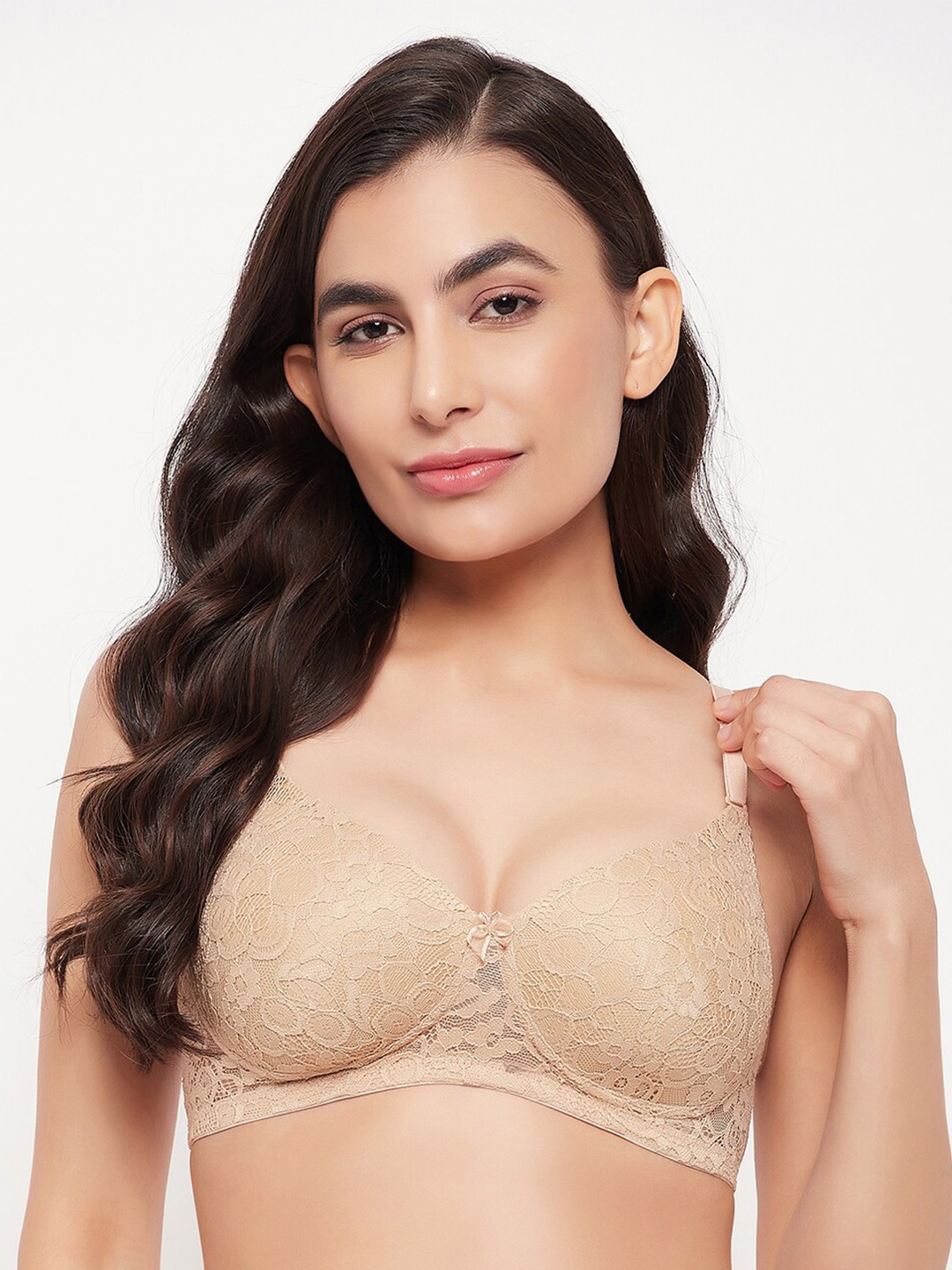 

Clovia Full Coverage Lightly Padded All Day Comfort Nylon Everyday Bra, Beige