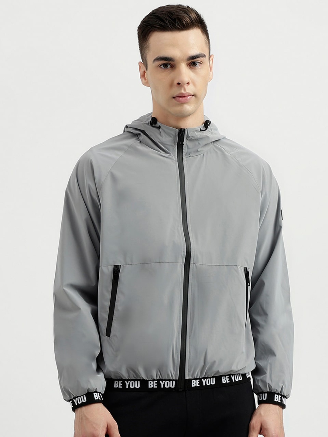 

United Colors of Benetton Hooded Sporty Jacket, Grey