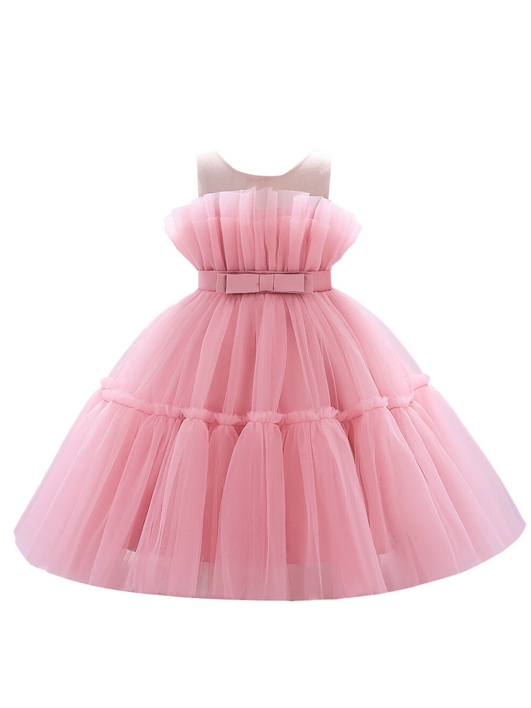

StyleCast Girls Pink Sleeveless Ruffled Detail Maxi Balloon Dress