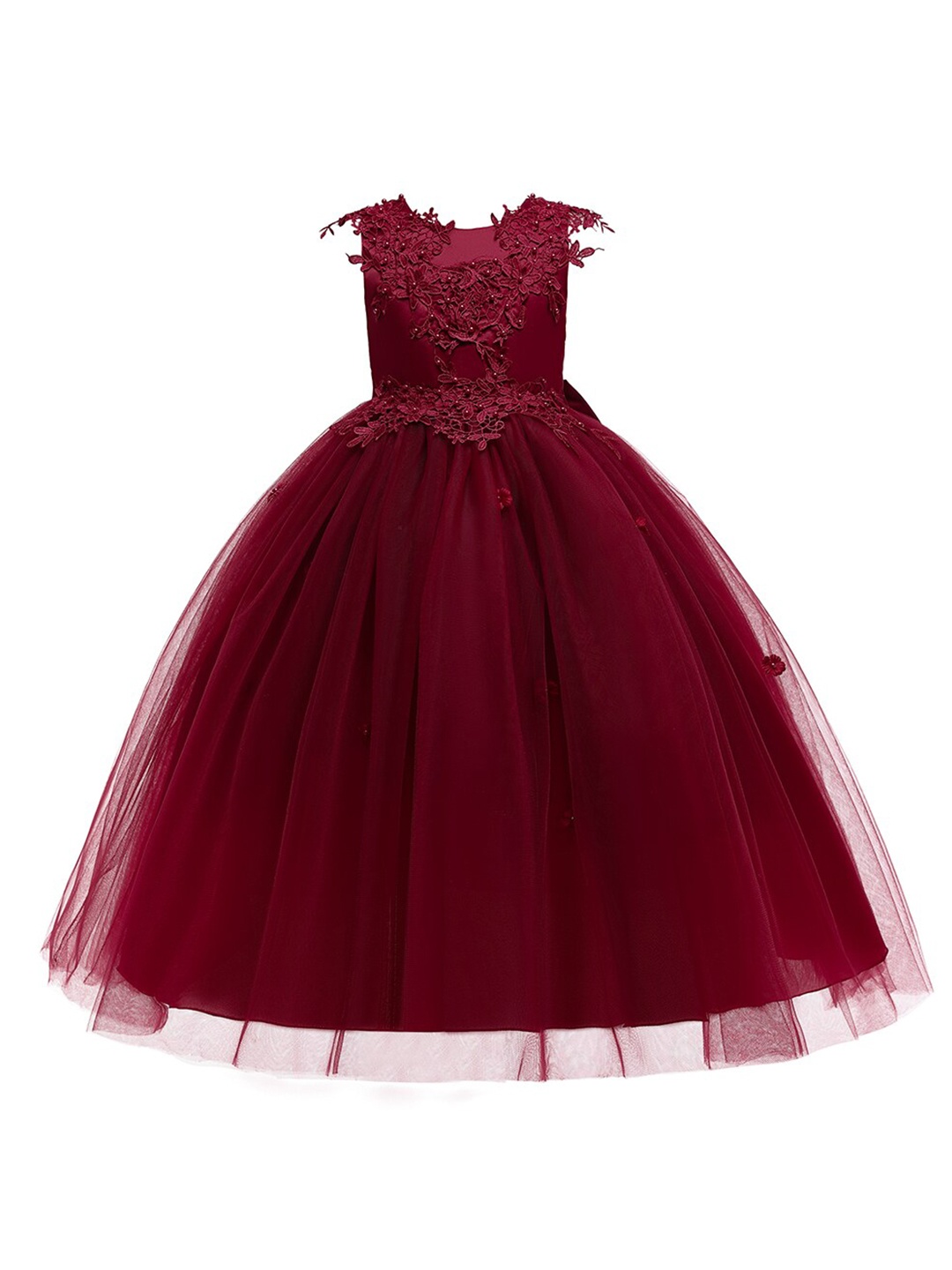 

StyleCast Girls Maroon Embellished Maxi Dress