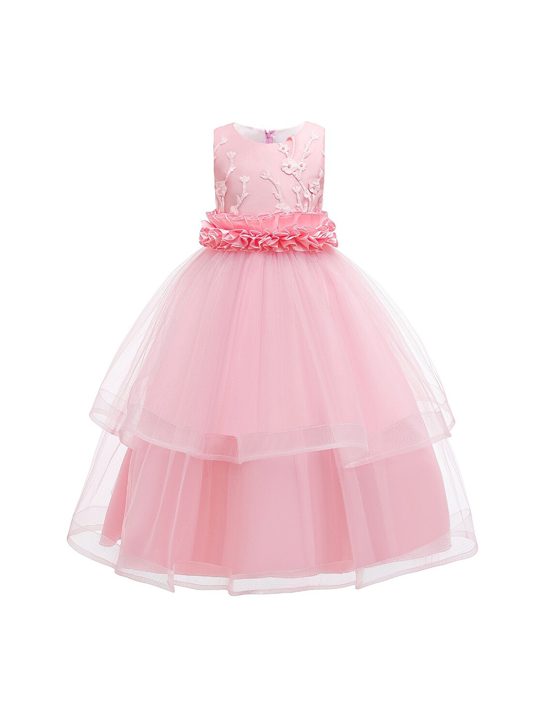 

StyleCast Pink Girls Ruffled Layered Sleeveless Maxi Dress