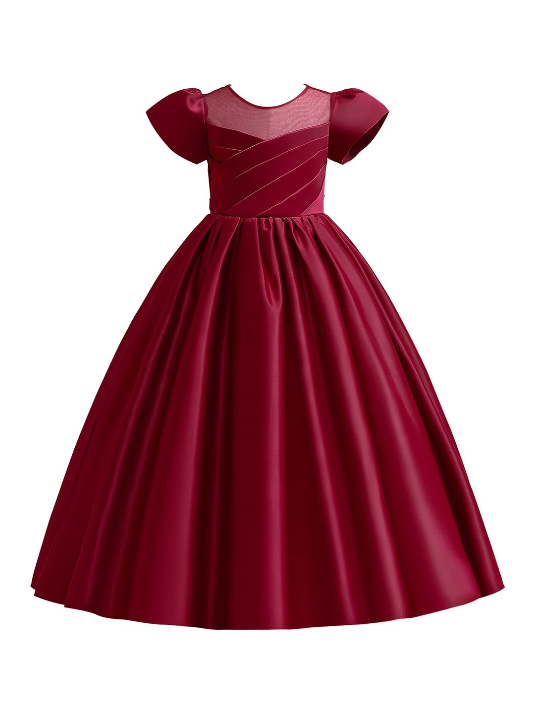 

StyleCast Girls Maroon Puff Sleeve Fit & Flare Maxi Dress