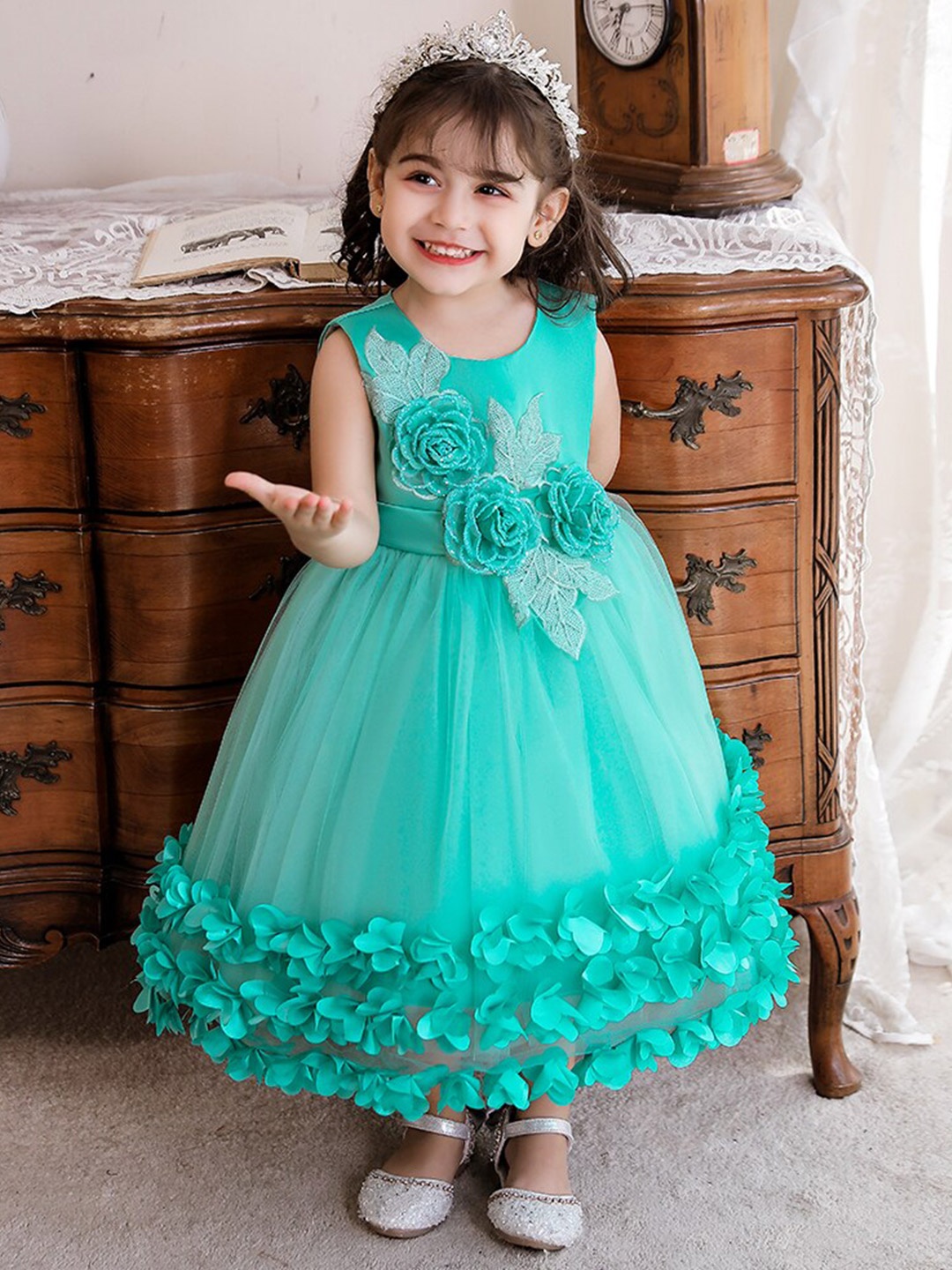 

StyleCast Girls Green Embellished Fit & Flare Midi Dress