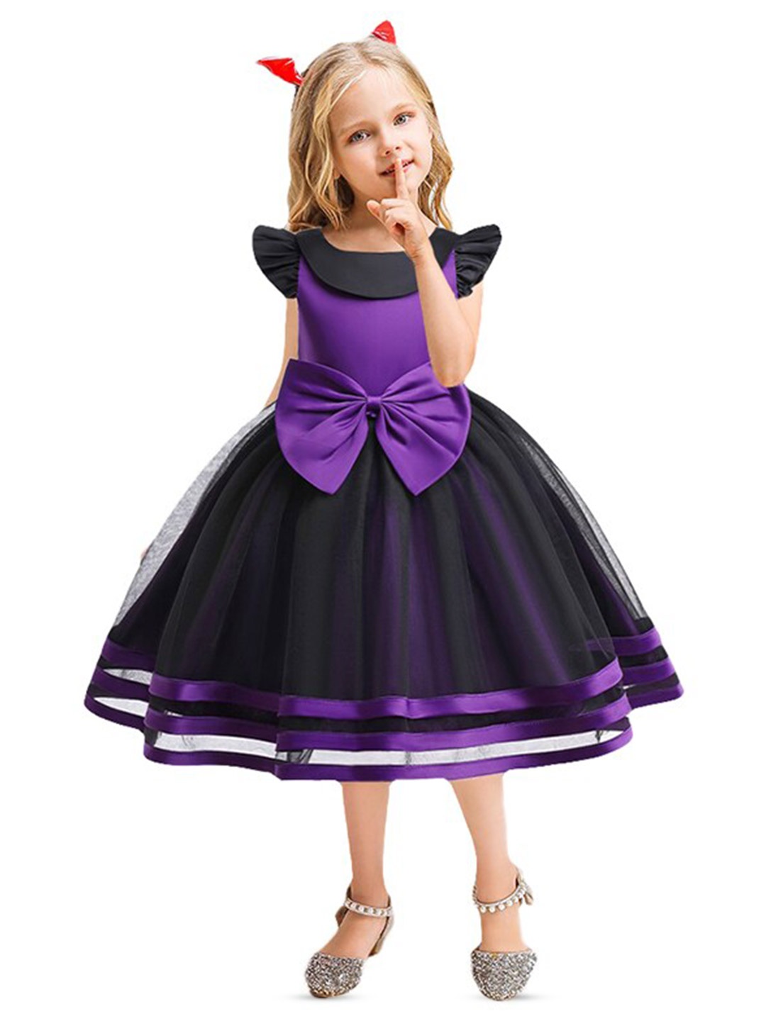 

StyleCast Purple & raisin black Fit & Flare Dress