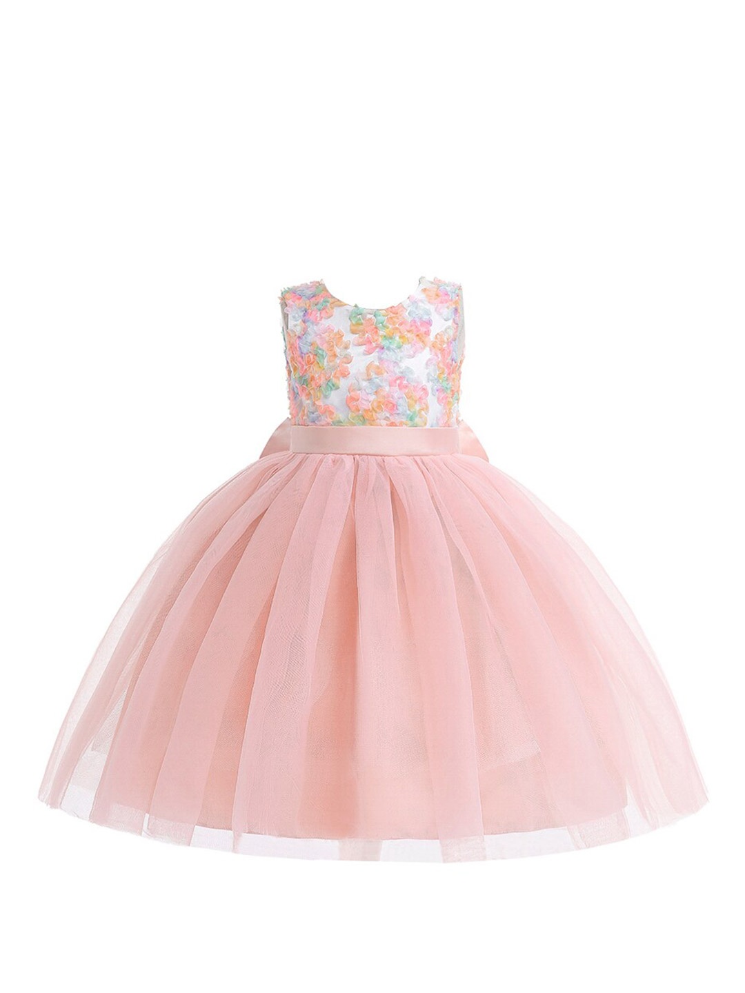 

StyleCast Girls Pink Self Design Bow Balloon Dress