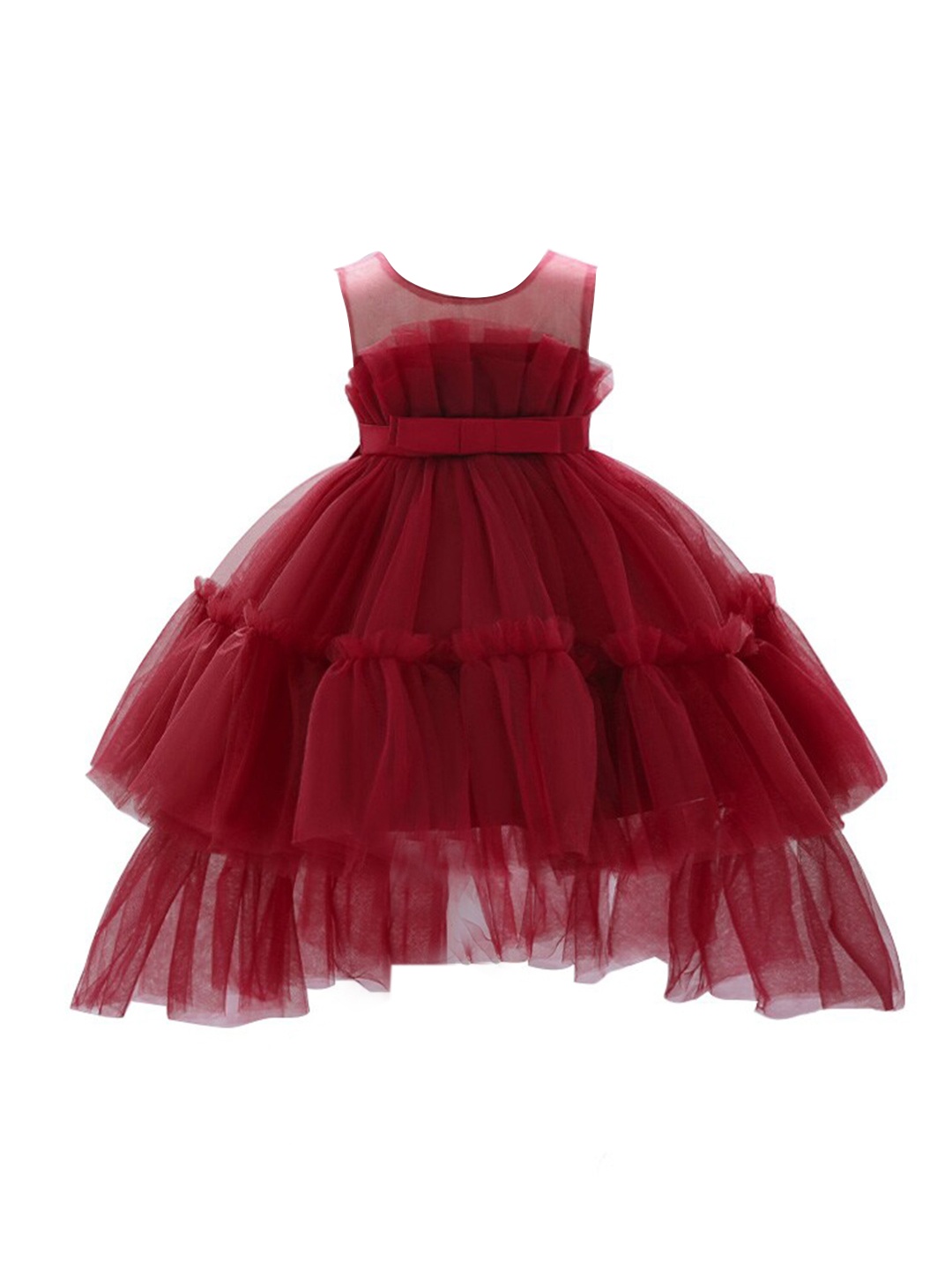 

StyleCast Girls Red Round Neck Layered Gown Maxi Dress