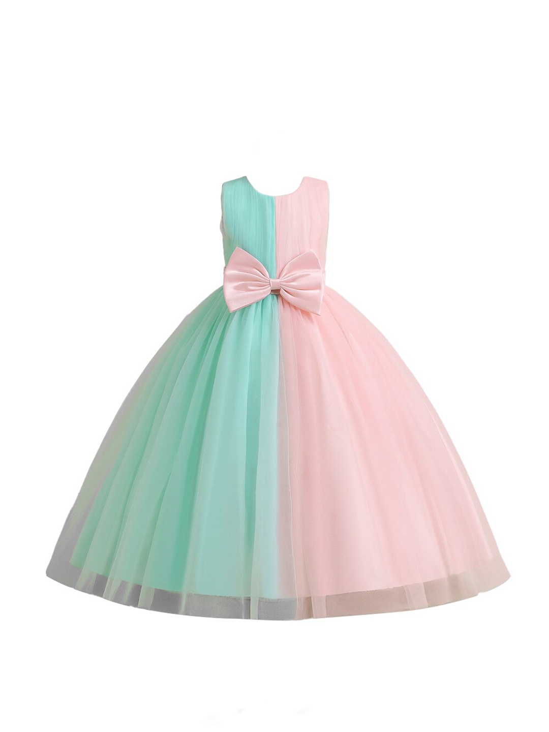 

StyleCast Green Girls Colourblocked Bow Detail Balloon Maxi Dress