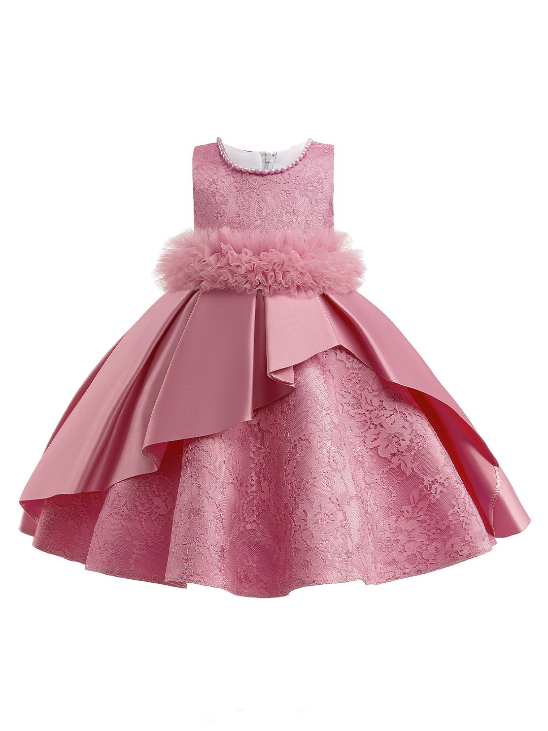 

StyleCast Girls Pink Self Design Ruffled Fit & Flare Dress
