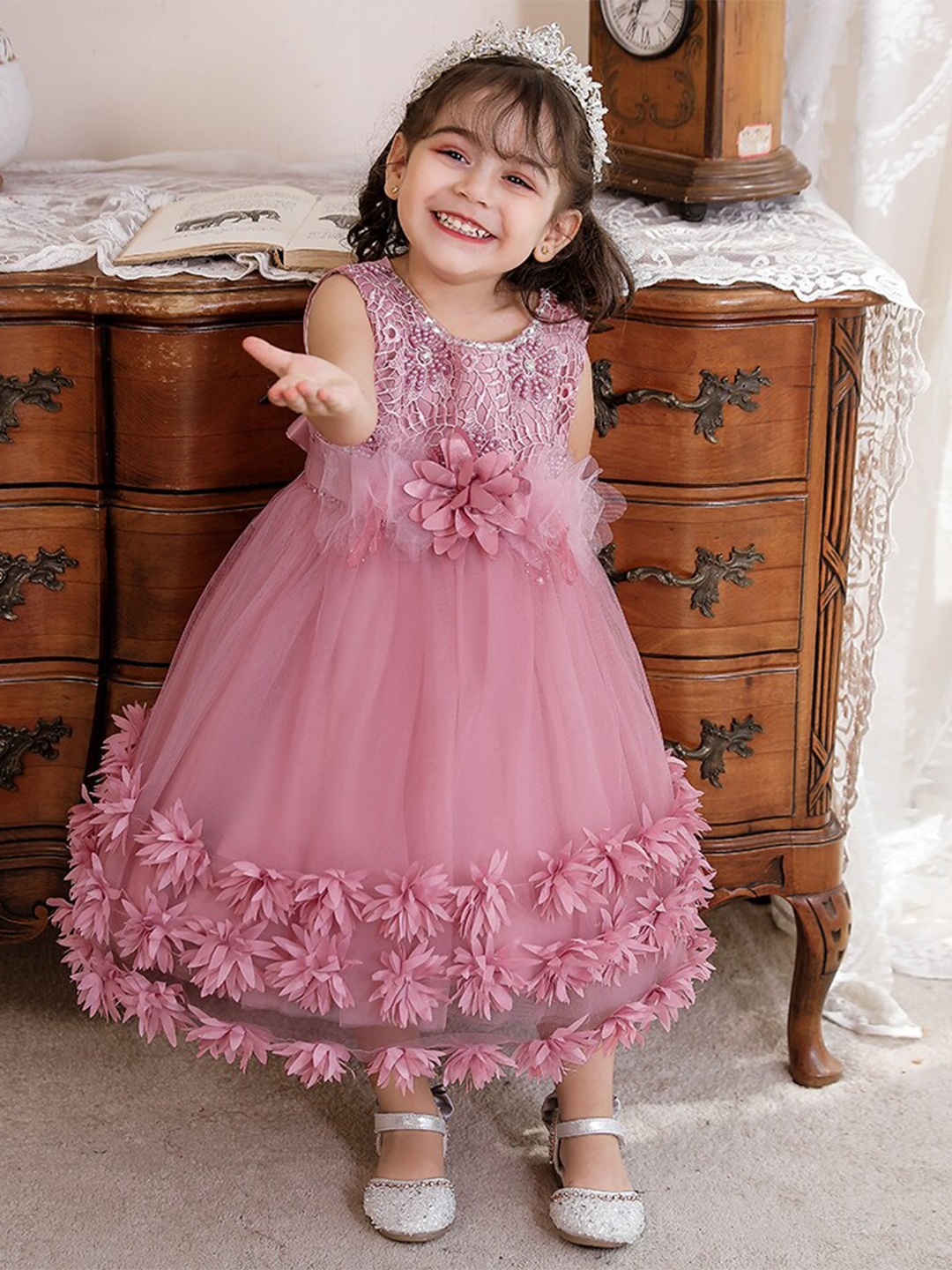 

StyleCast Pink Embellished Balloon Maxi Dress
