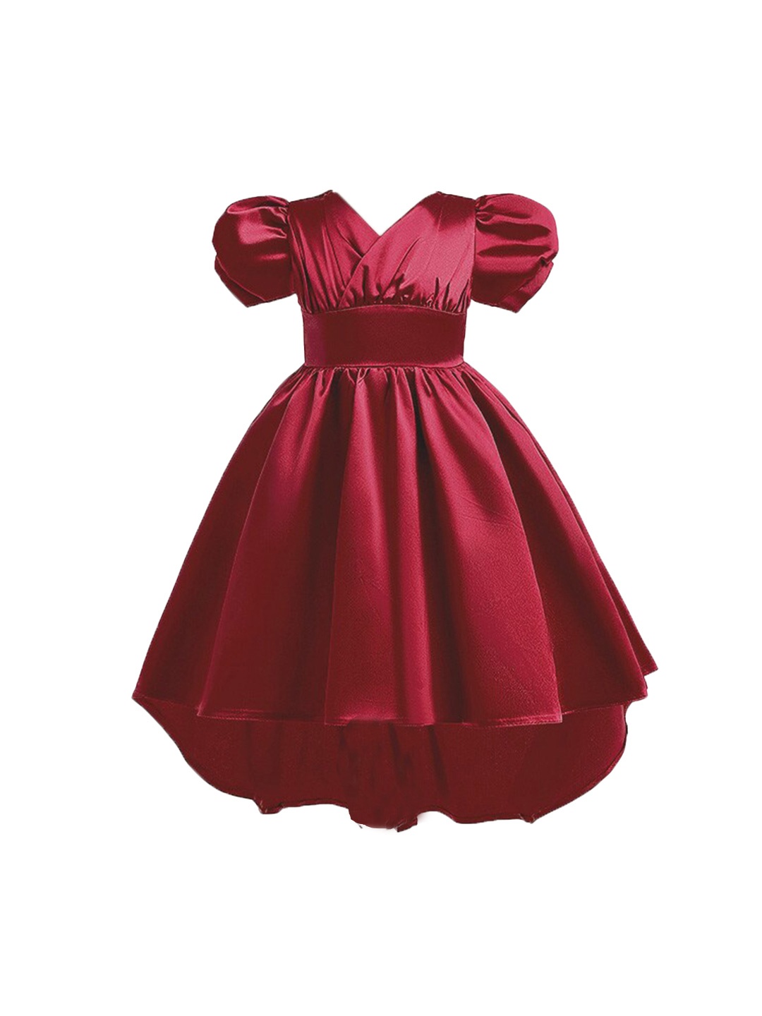 

StyleCast Maroon Puff Sleeve Fit & Flare Dress