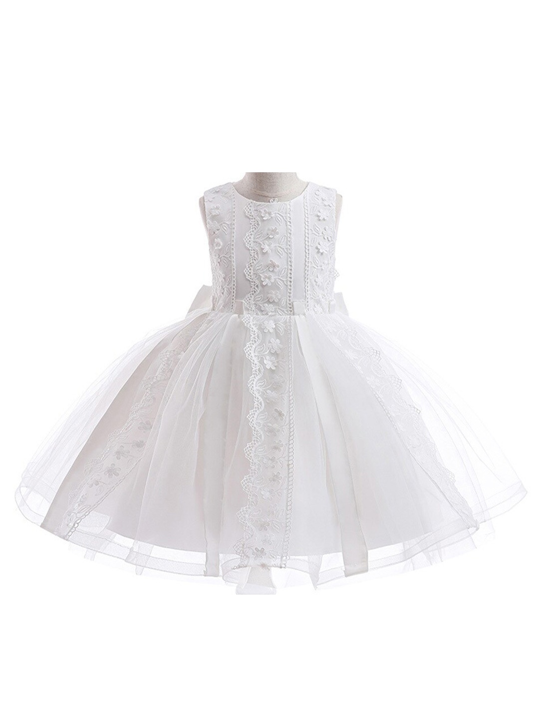 

StyleCast Girls White Self Design Fit and Flare Dress