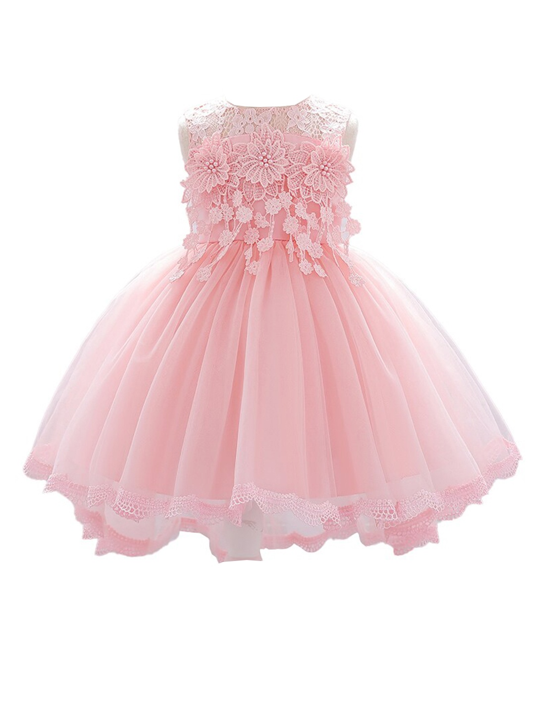 

StyleCast Pink Self Design Gathered Detail Fit & Flare Dress