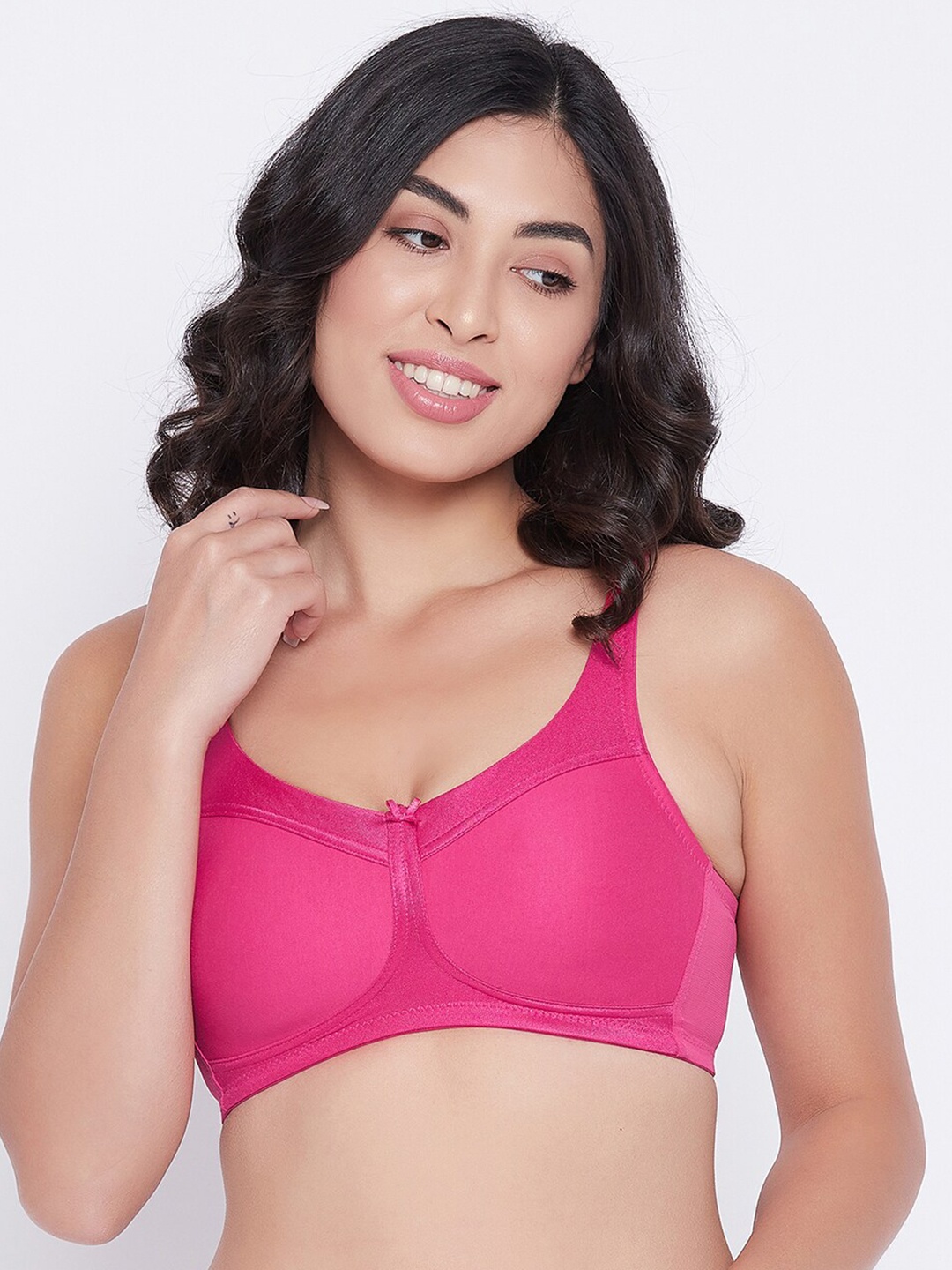 

Clovia Pink Full Coverage Lightly Padded Cotton Everyday Bra With All Day Comfort