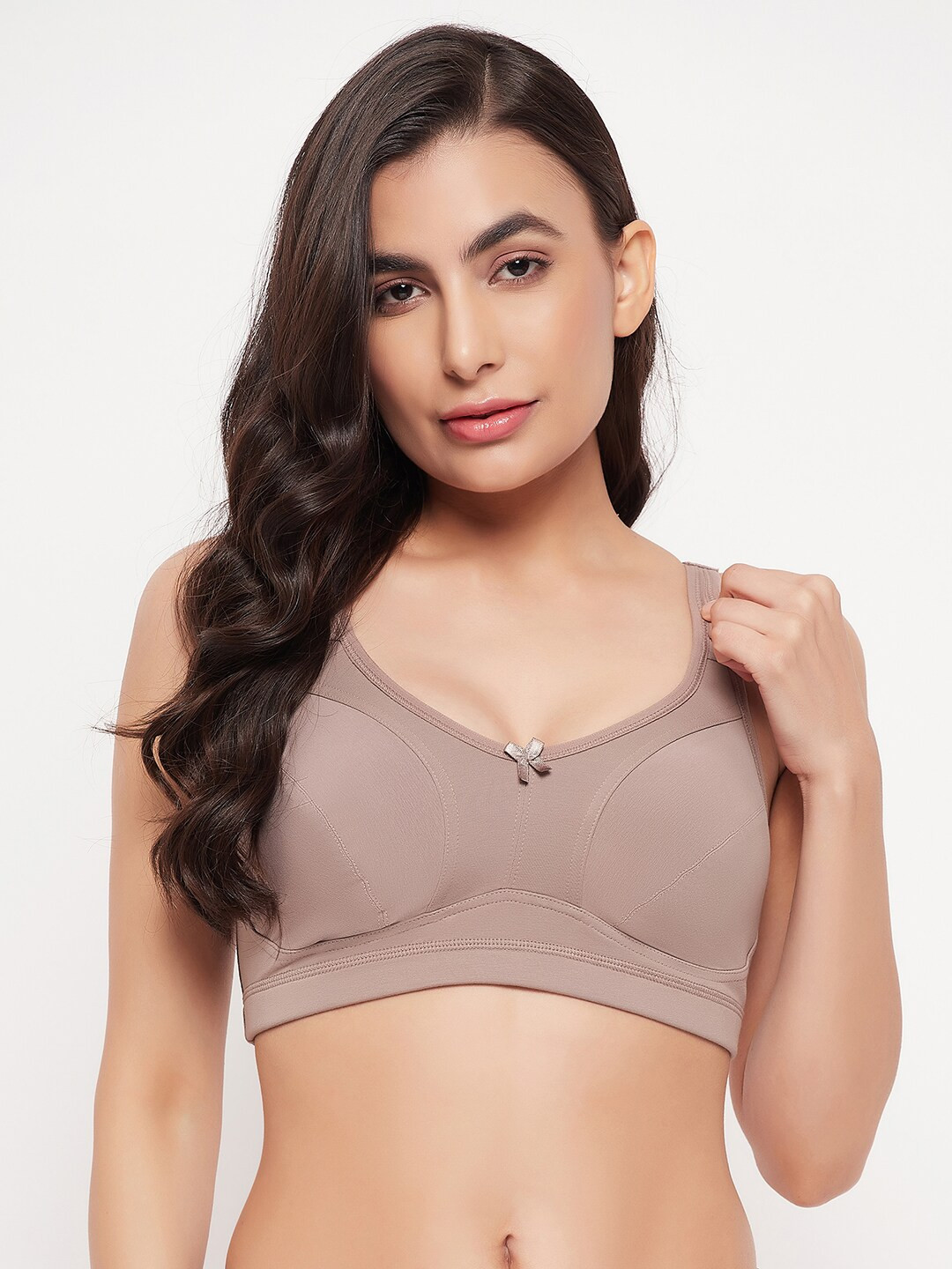 

Clovia Full Coverage Non-Padded Cotton Everyday Bra With All Day Comfort, Beige