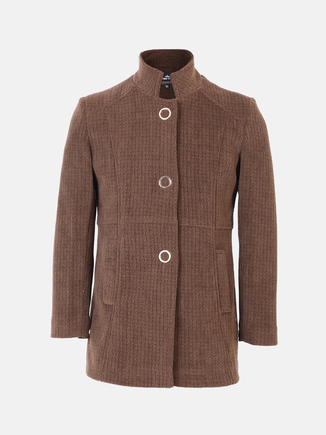 

PROTEX Girls Self Design Overcoat, Brown