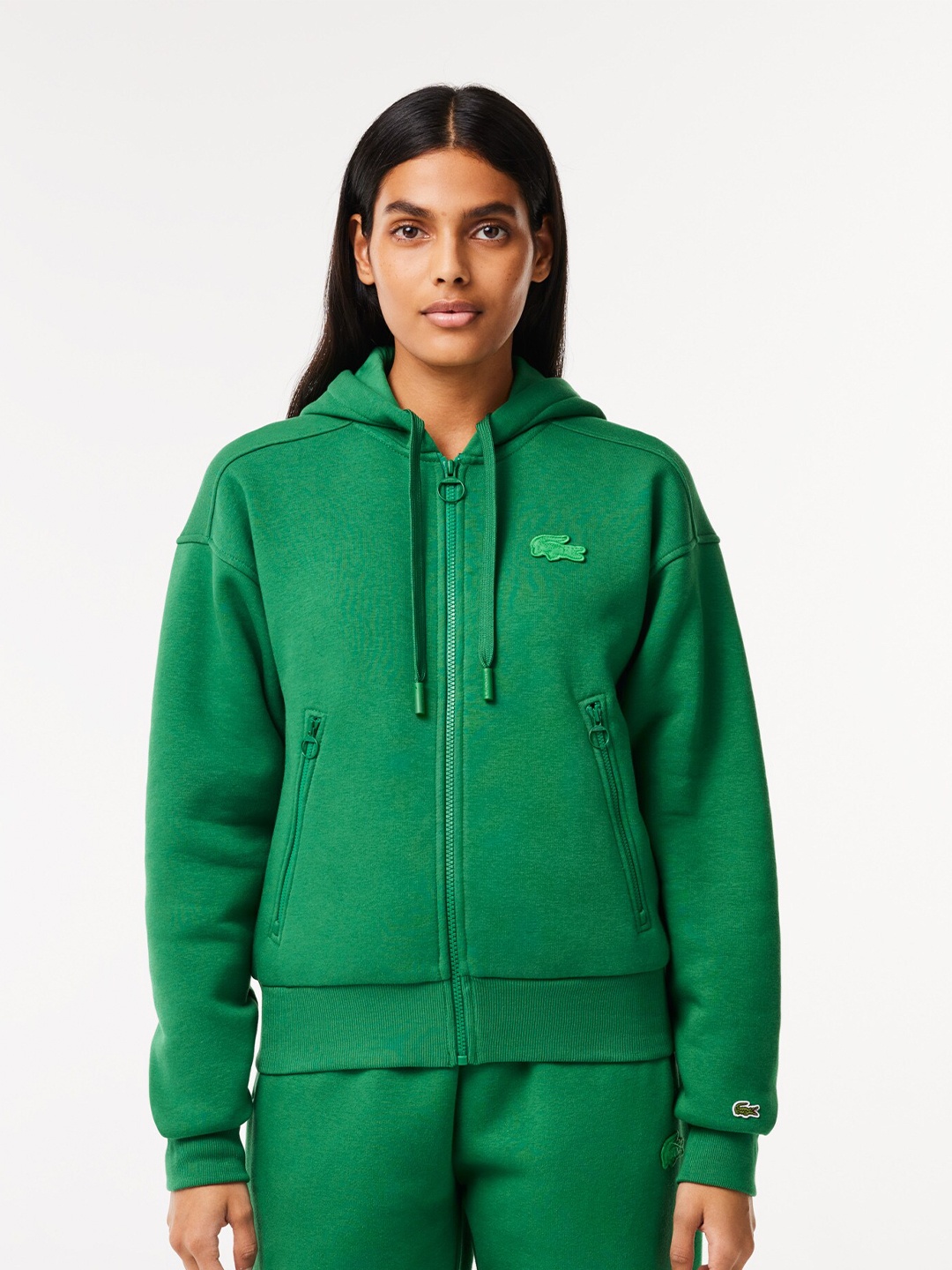 

Lacoste Hooded Front-Open Sweatshirt, Green