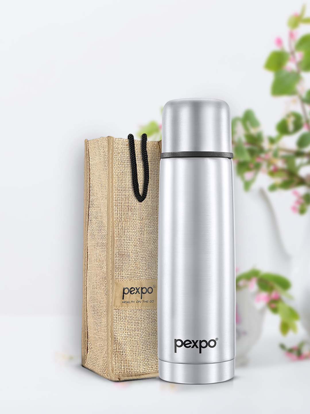 

Pexpo Flamingo-ISI Certified Thermosteel Hot and Cold flask Insulated Water Bottle 500 ml, Silver