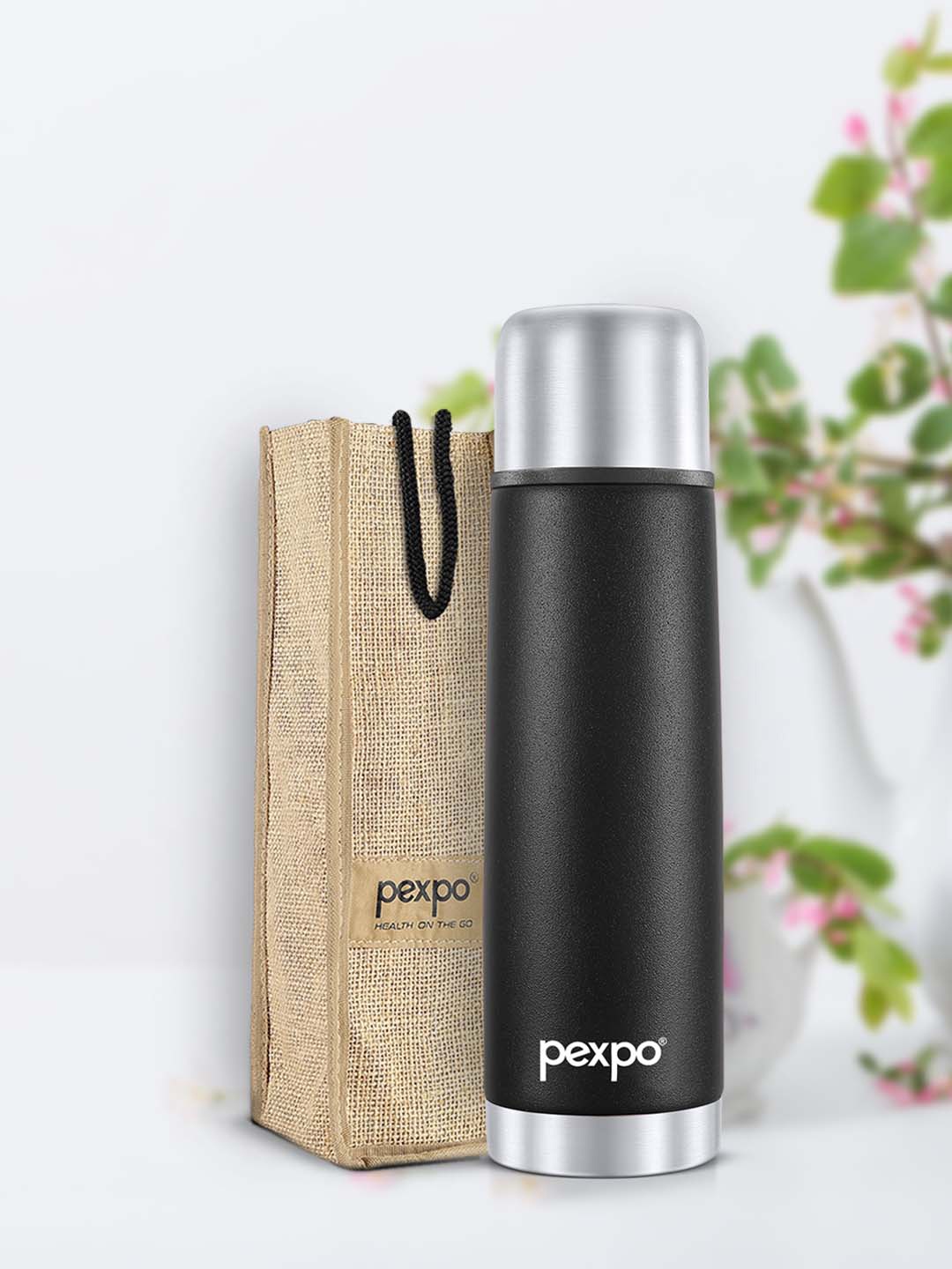 

Pexpo Flamingo Black Thermosteel ISI Certified Hot Knight Flask Water Bottle 500ml