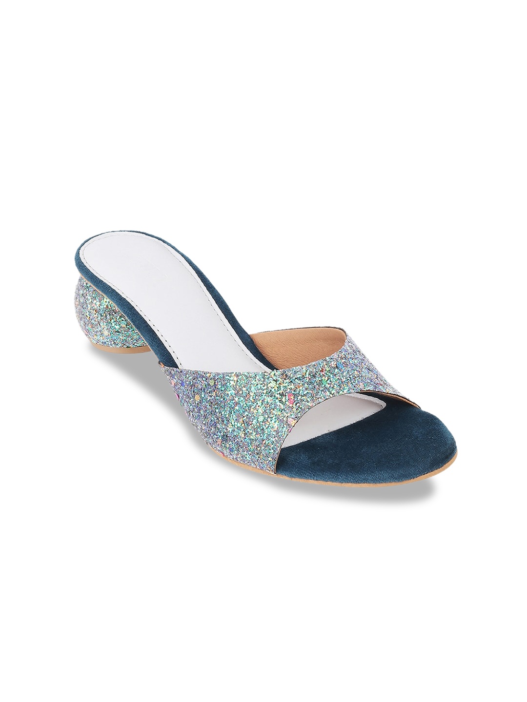 

Metro Shimmered Party Open Toe Block Heels, Purple