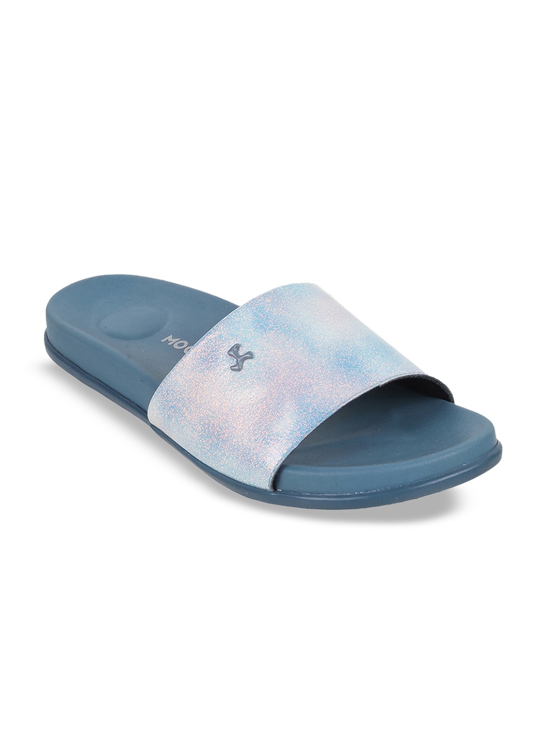 

Mochi Printed Open Toe Flats, Blue
