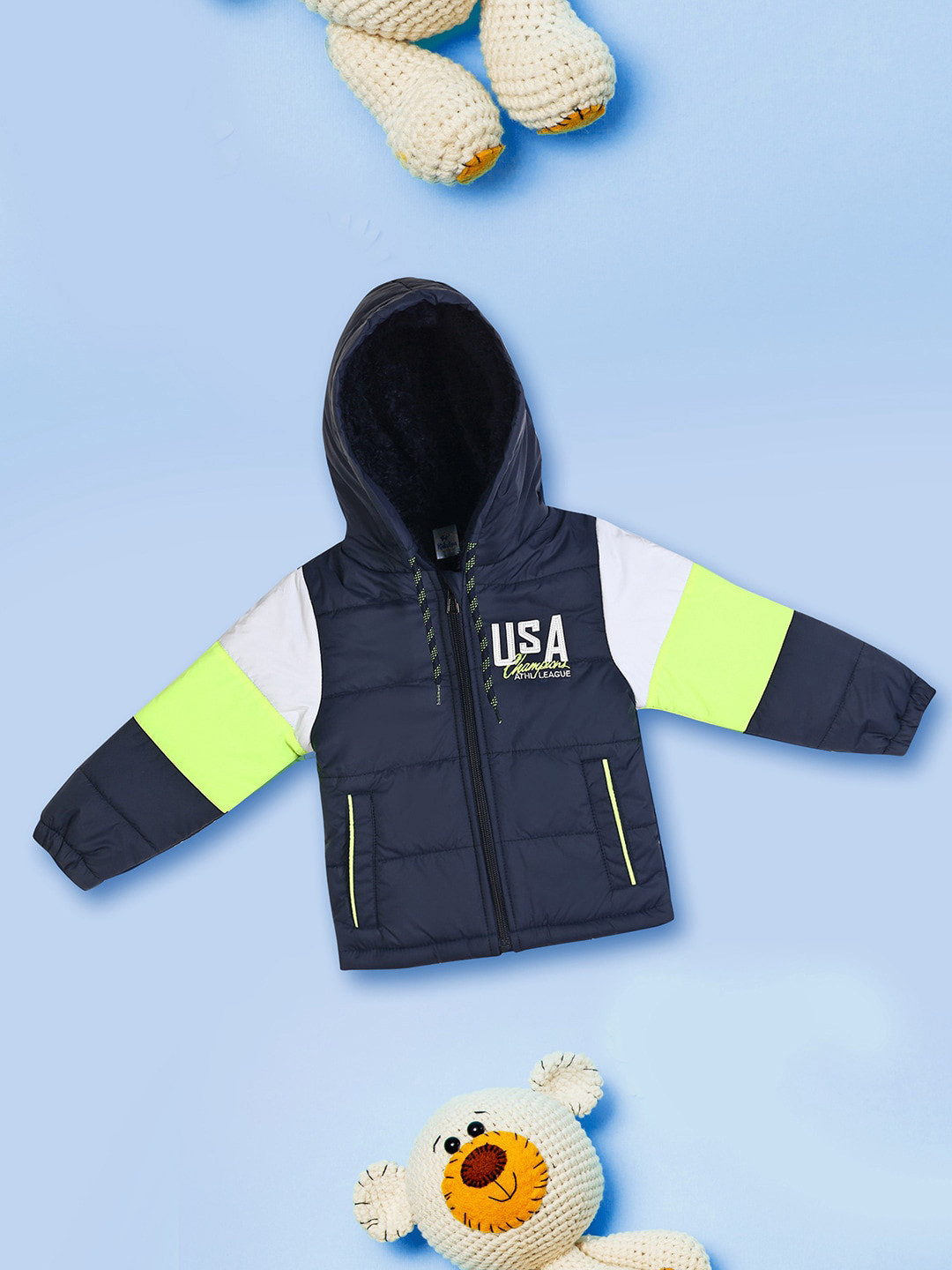 

V-Mart Infants Hooded Acrylic Lightweight Padded Jacket, Blue