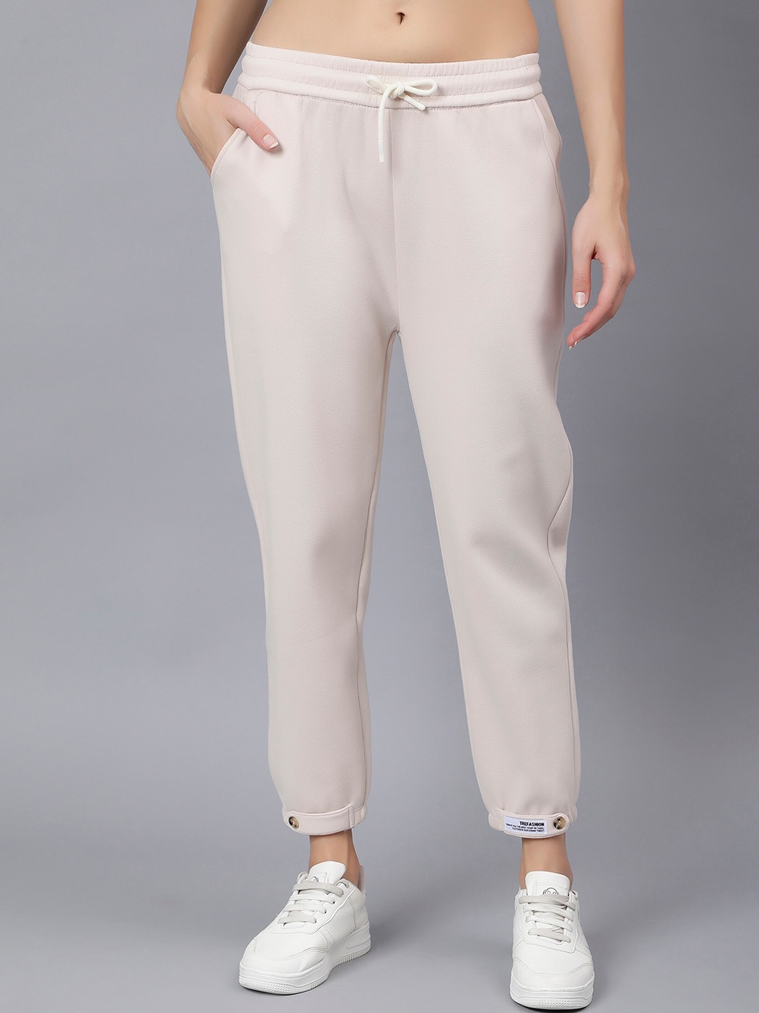 

Steele Women Mid-Rise Cotton Track Pant, Off white