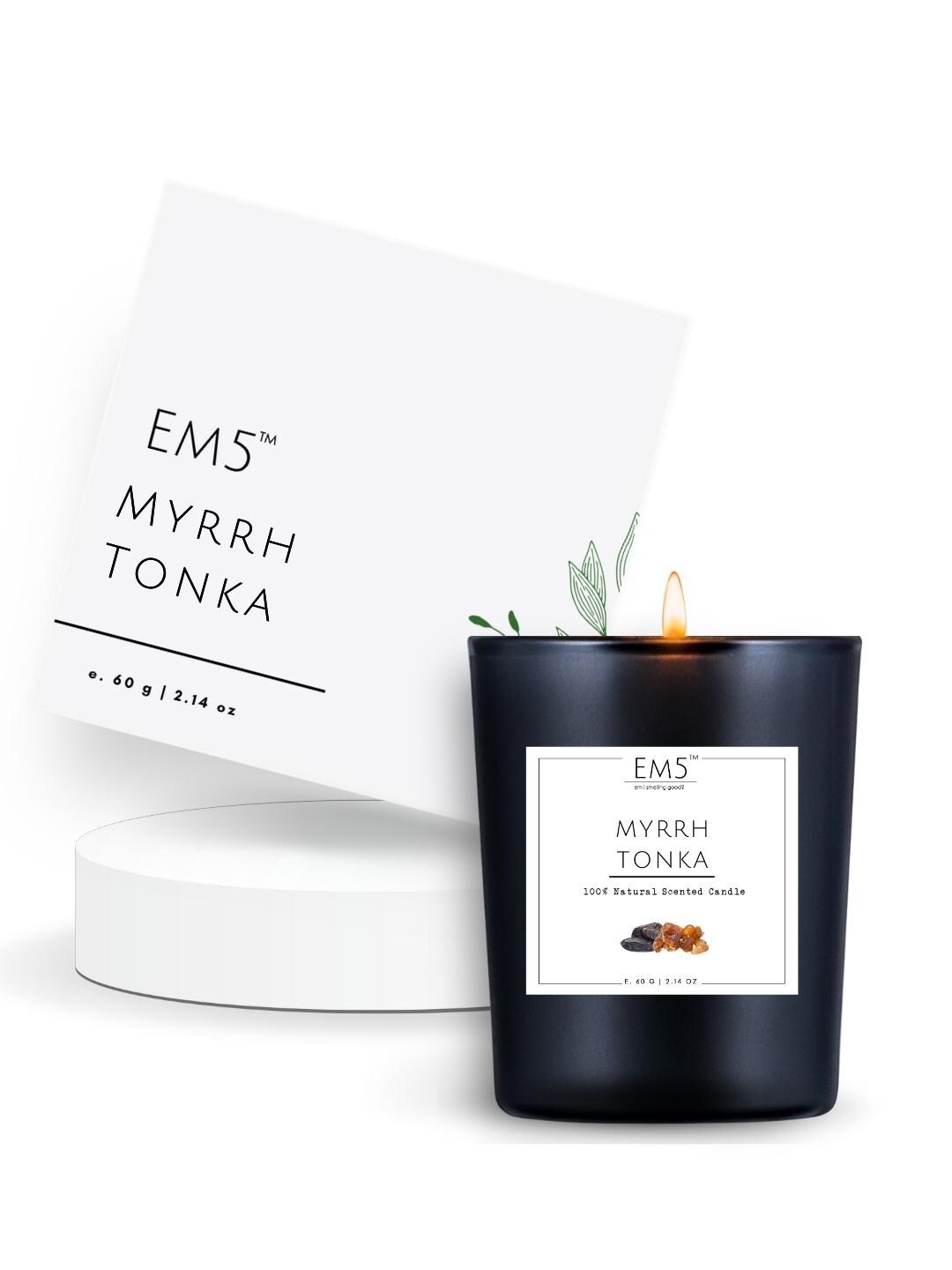 

EM5 White Myrrh and Tonka Scented Jar Candle