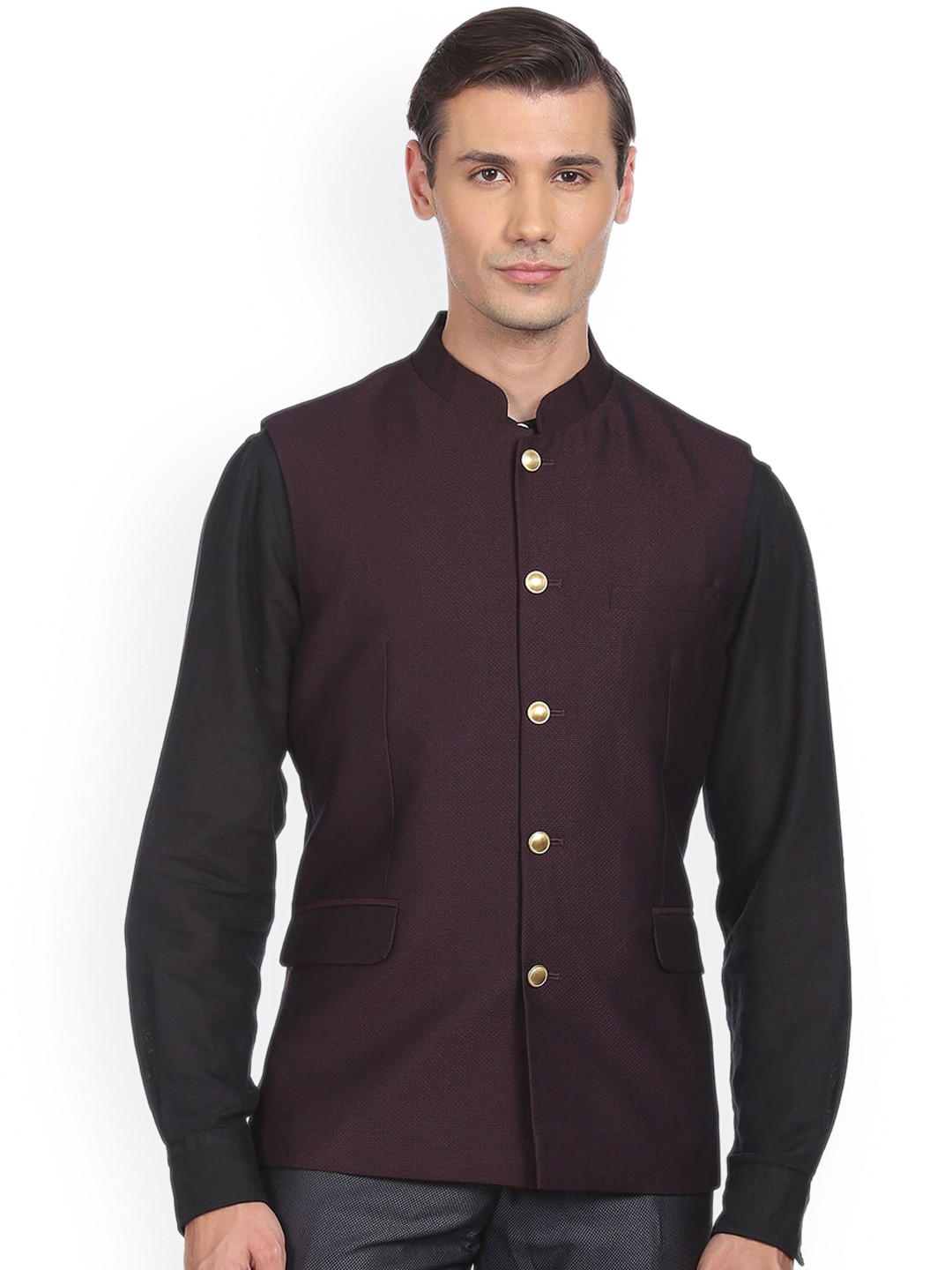 

AD By Arvind Regular Fit Nehru Jacket, Purple