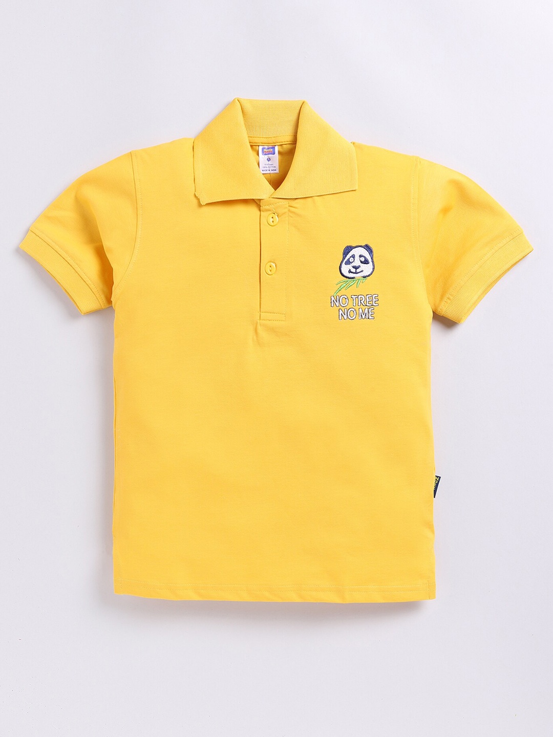 

Nottie Planet Boys Graphic Embroidered Detail Polo Collar T-shirt, Yellow