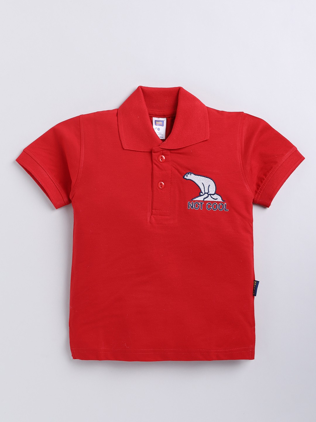 

Nottie Planet Boys Graphic Embroidered Detail Polo Collar T-shirt, Red