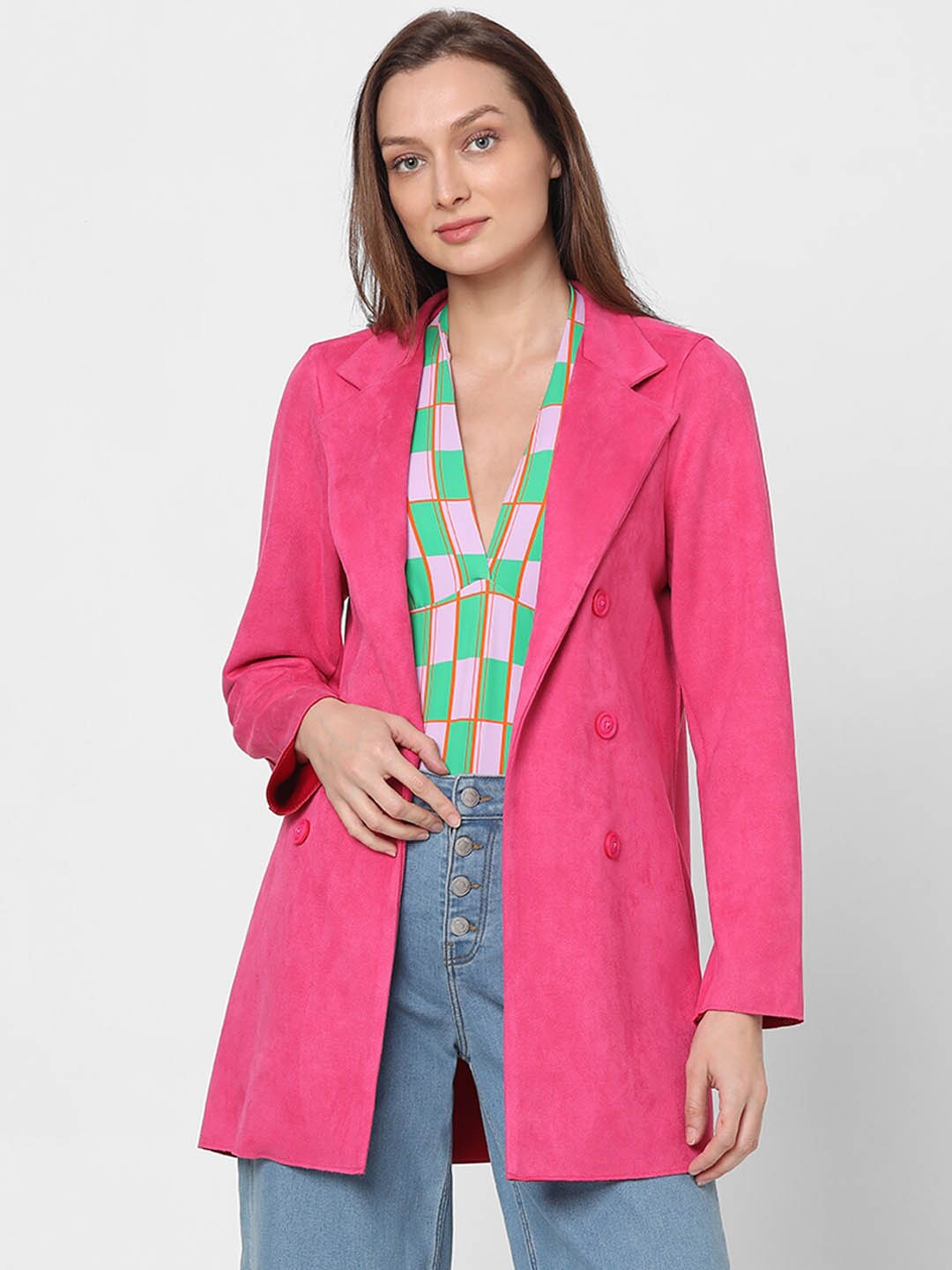 

Vero Moda Longline Open Front Jacket, Pink