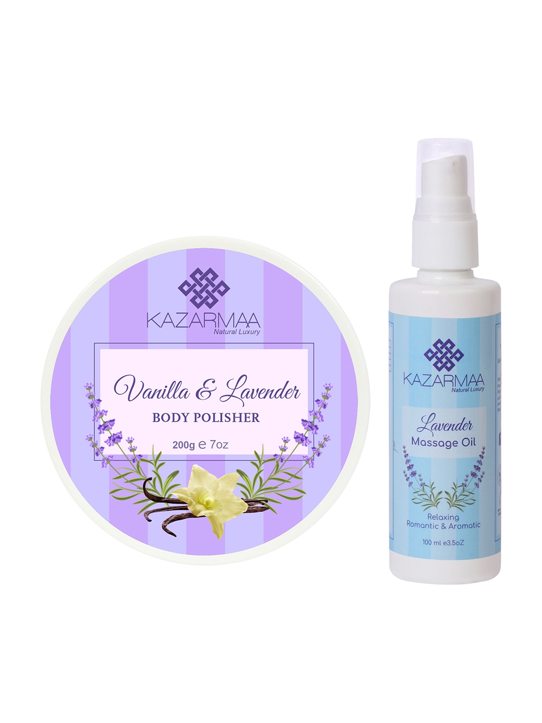 

KAZARMAA Cleansing Body Kit - Body Polisher 200g & Massage Oil 100ml, Purple