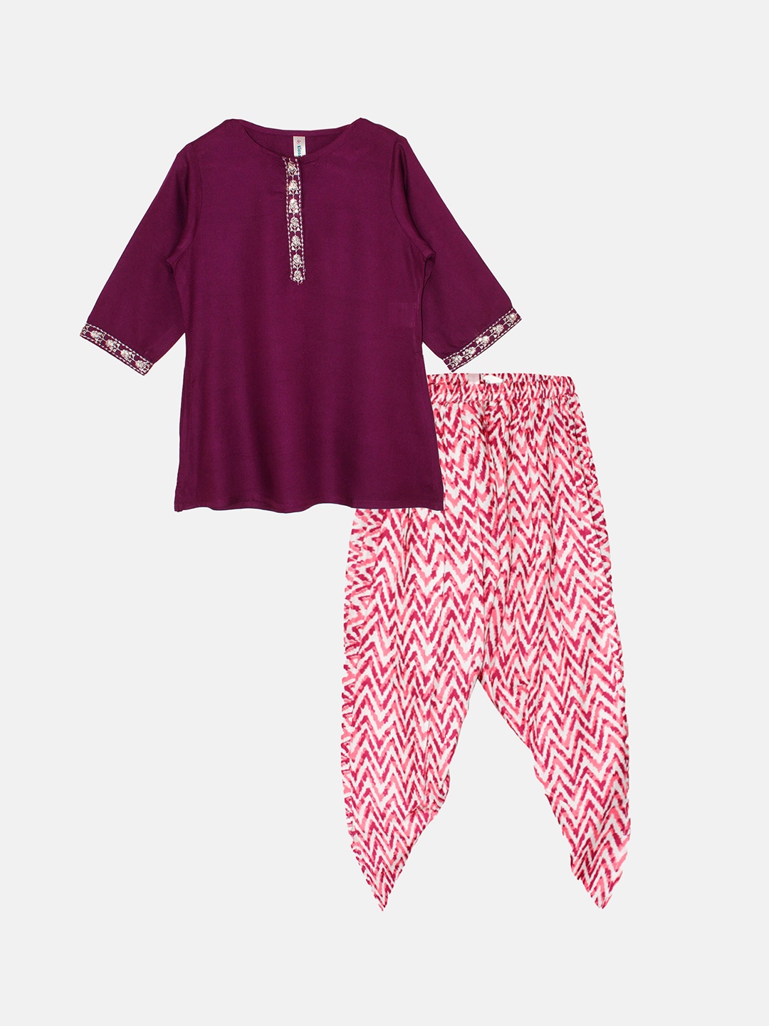 

KiddoPanti Girls Regular Kurta With Patiala Pant, Maroon