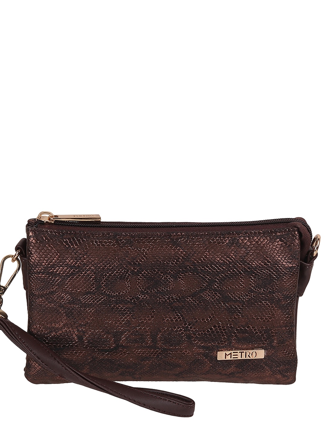 

Metro Textured Wrist Loop Purse, Brown