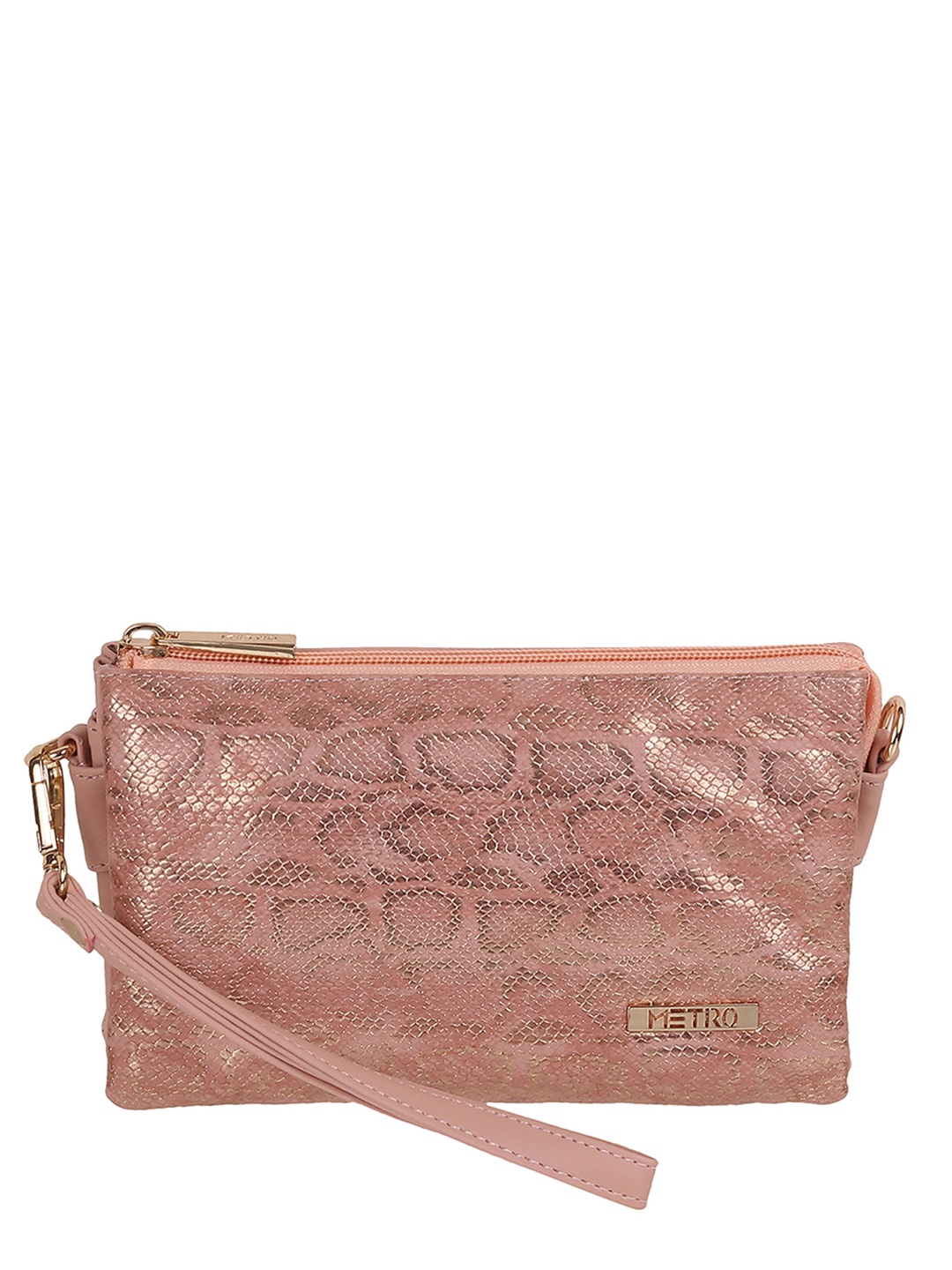 

Metro Textured Wrist Loop Purse, Peach