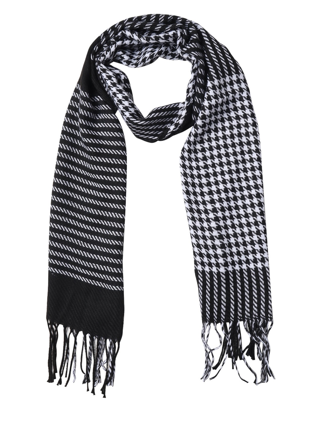 

Zacharias Checked Pashmina Muffler, Black