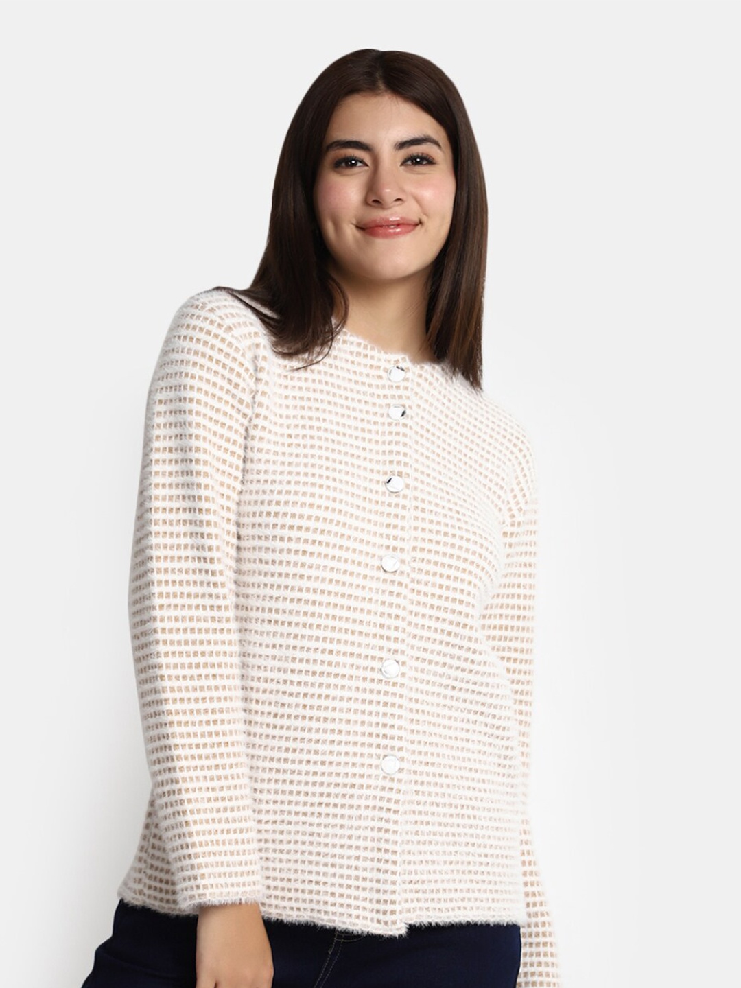 

V-Mart Round Neck Wool Sweater, Beige