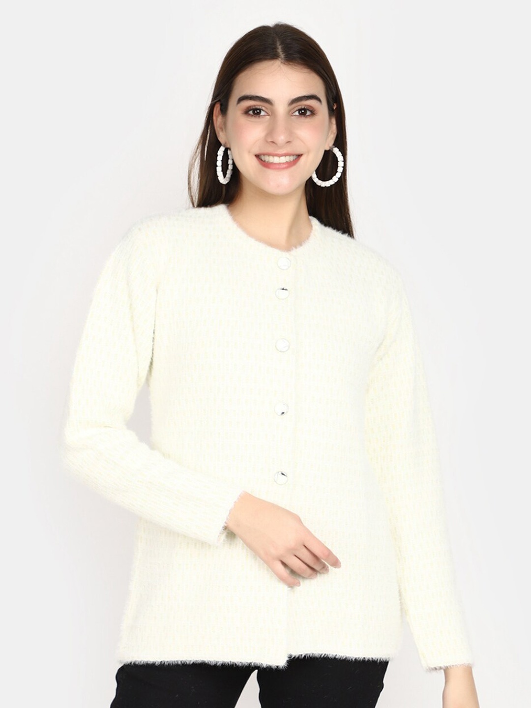 

V-Mart Self Designed Long Sleeves Cardigan, Beige
