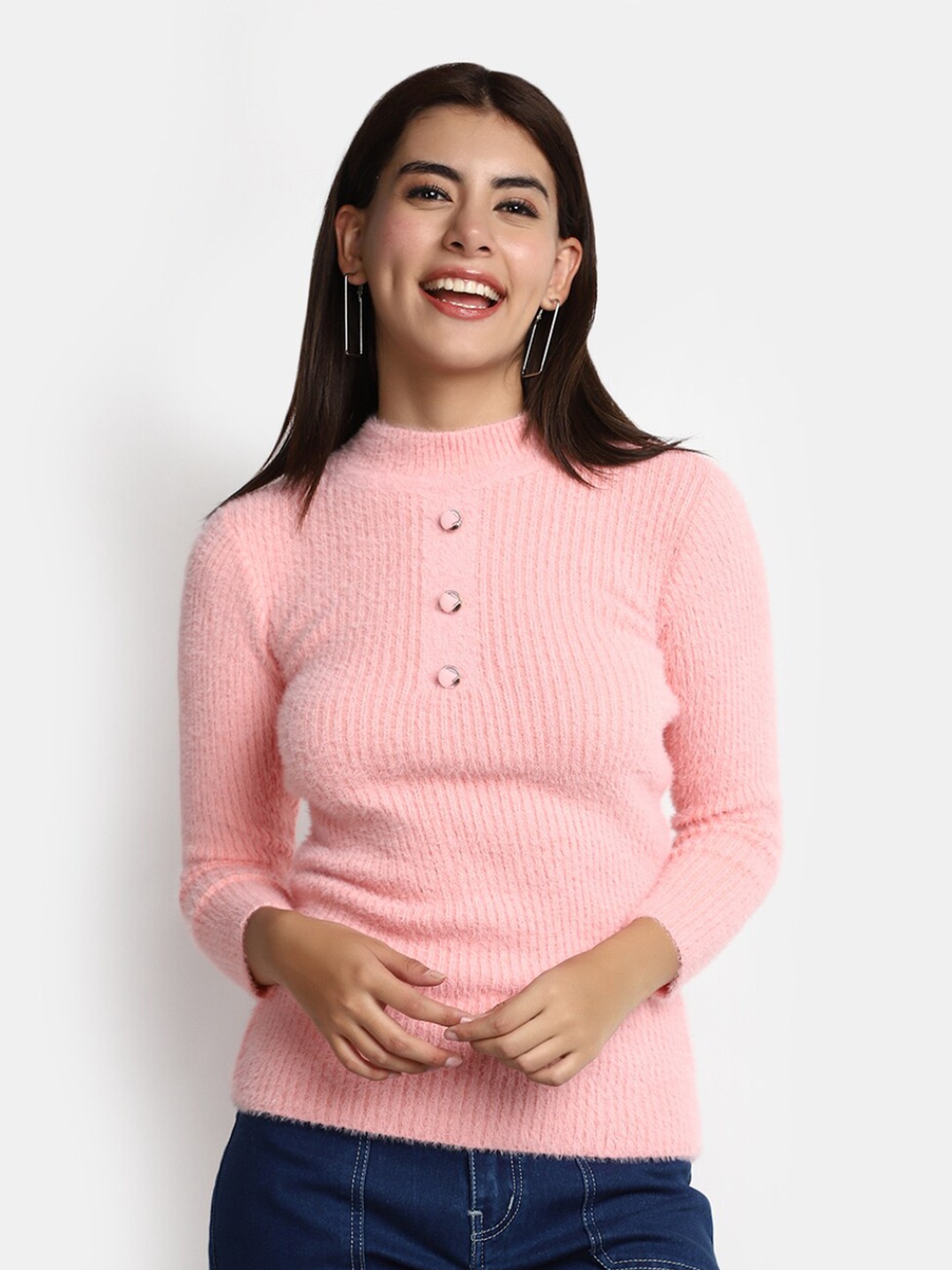 

V-Mart Self Designed Sweatshirt, Pink