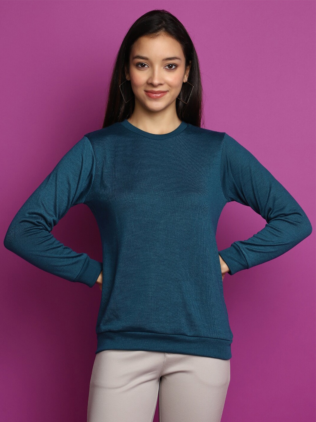 

V-Mart Round Neck Sweatshirt, Navy blue