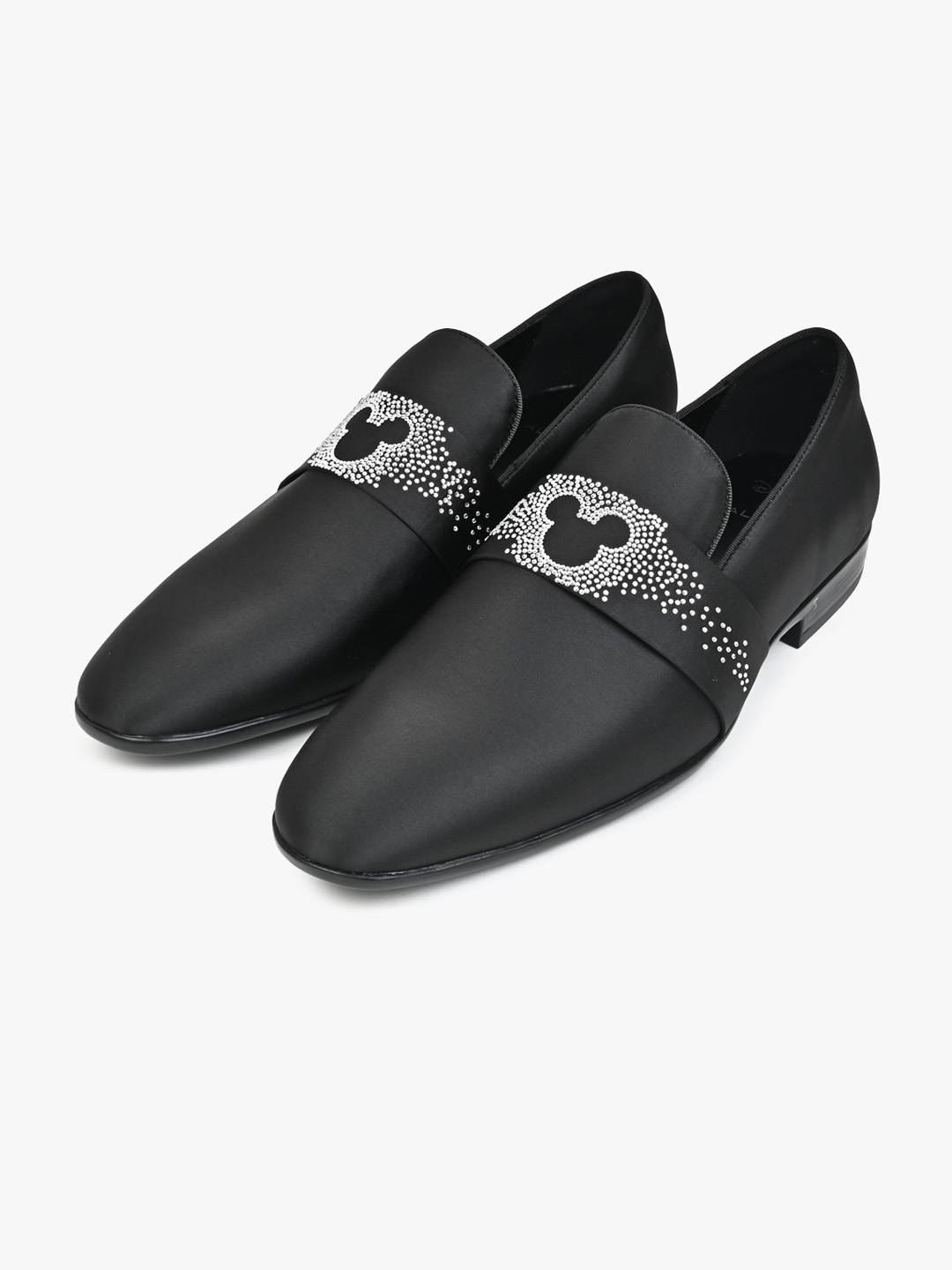 

ALDO Men Embellished Leather Loafers, Black