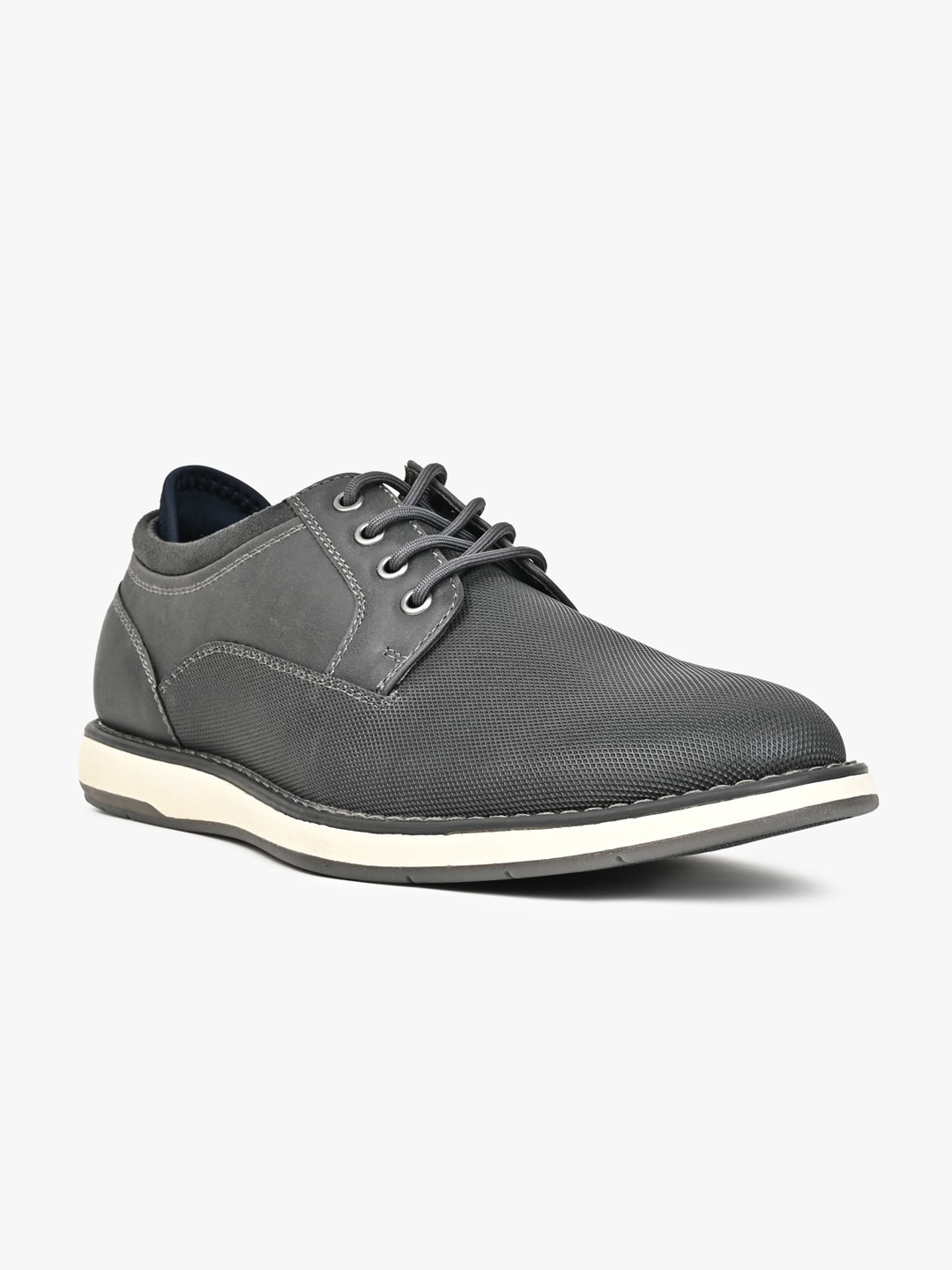 

ALDO Men Textured Lace-Up Derbys, Grey