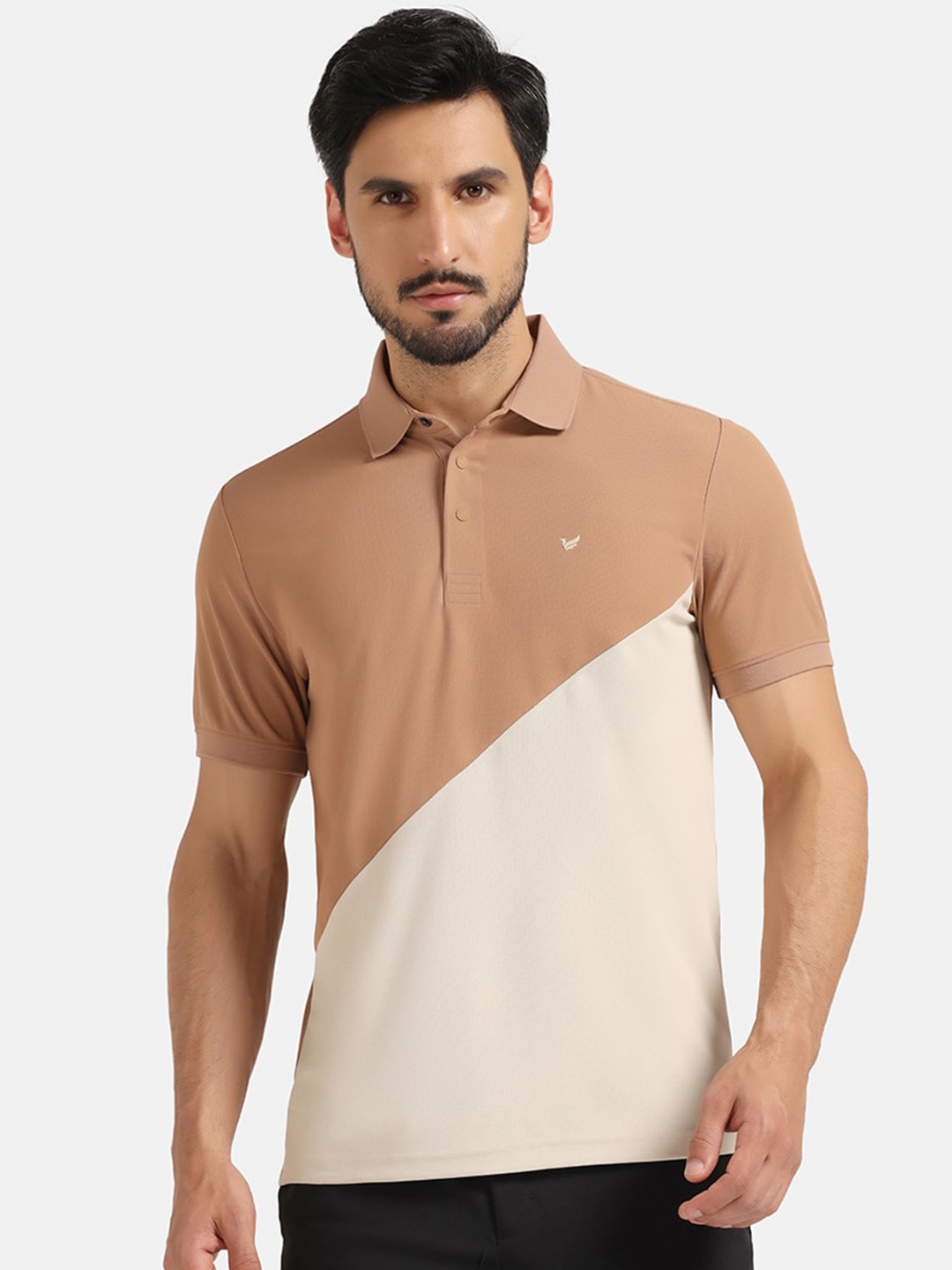 

Blackberrys Men Brown Solid TechPro Polo Tshirts