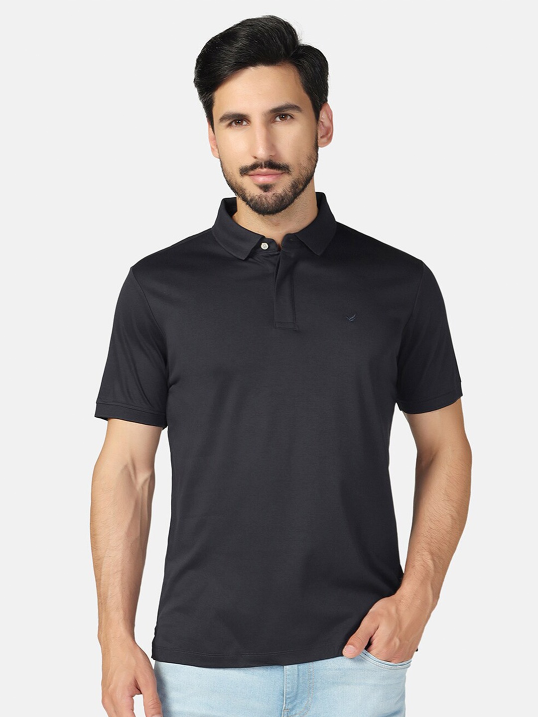 

Blackberrys Polo Collar Slim Fit Cotton T-shirt, Navy blue