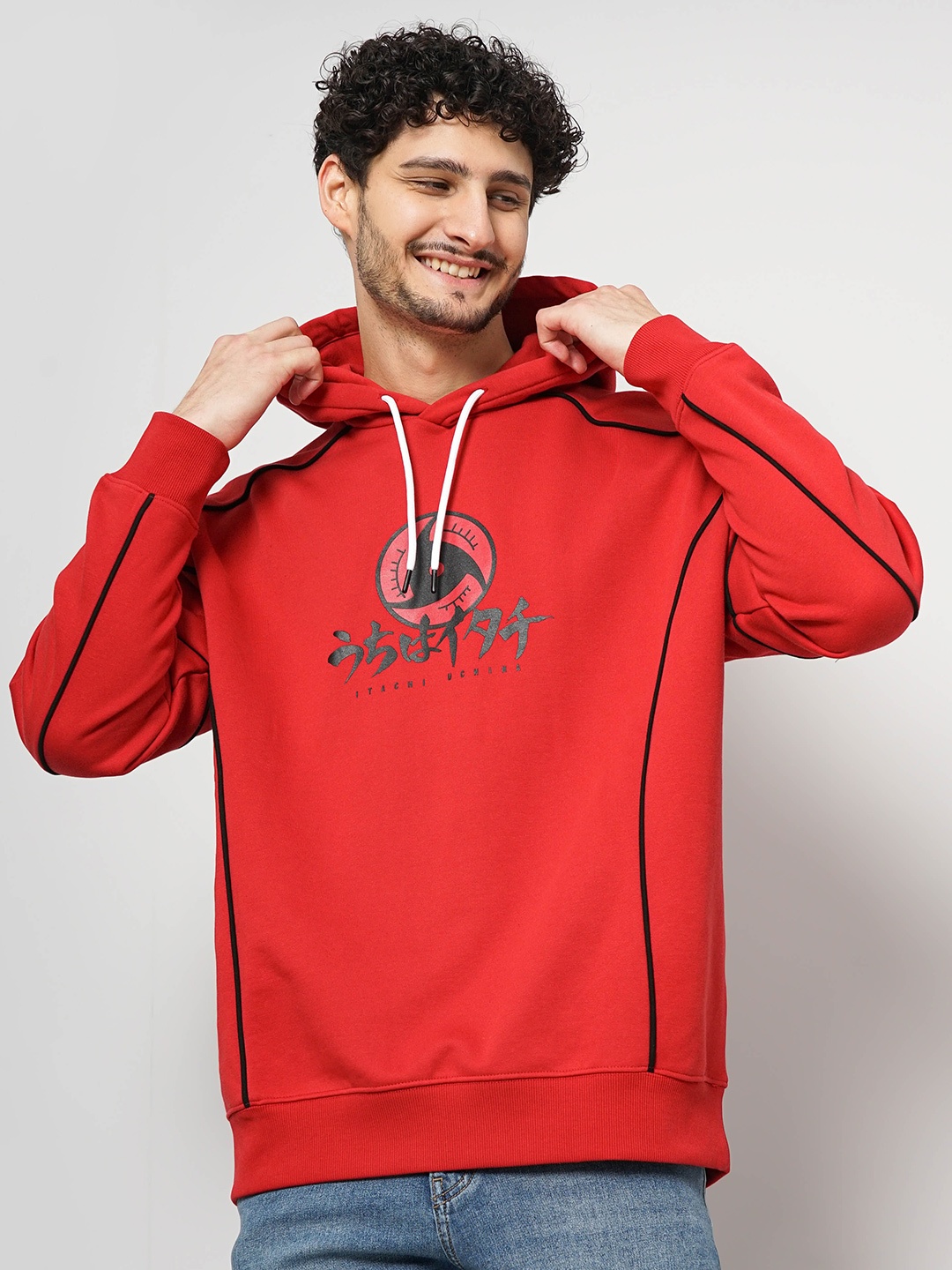 

Celio Naruto Printed Hooded Cotton Sweatshirt, Red