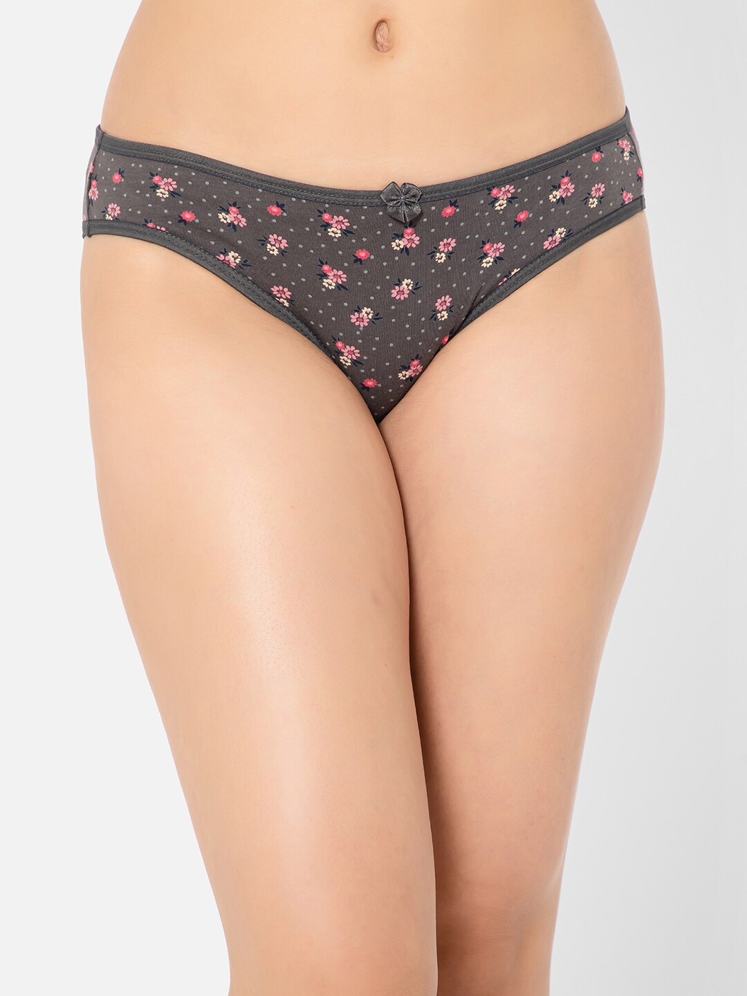 

Clovia Floral Printed Cotton Hipster Briefs, Grey