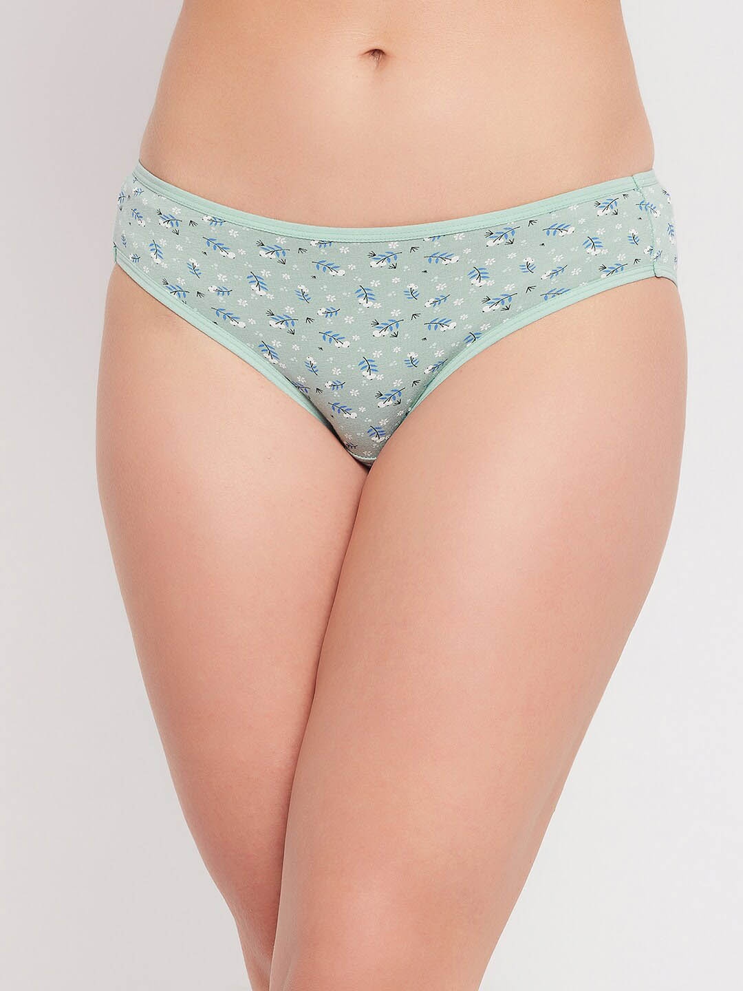 

Clovia Floral Printed Low Rise Cotton Hipster Briefs, Green
